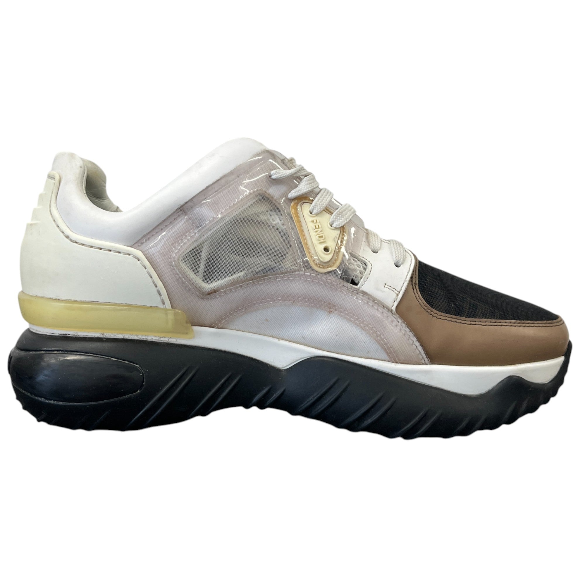 Men's Ff Logo Mesh Low Trainers White Size EU 42 / UK 8