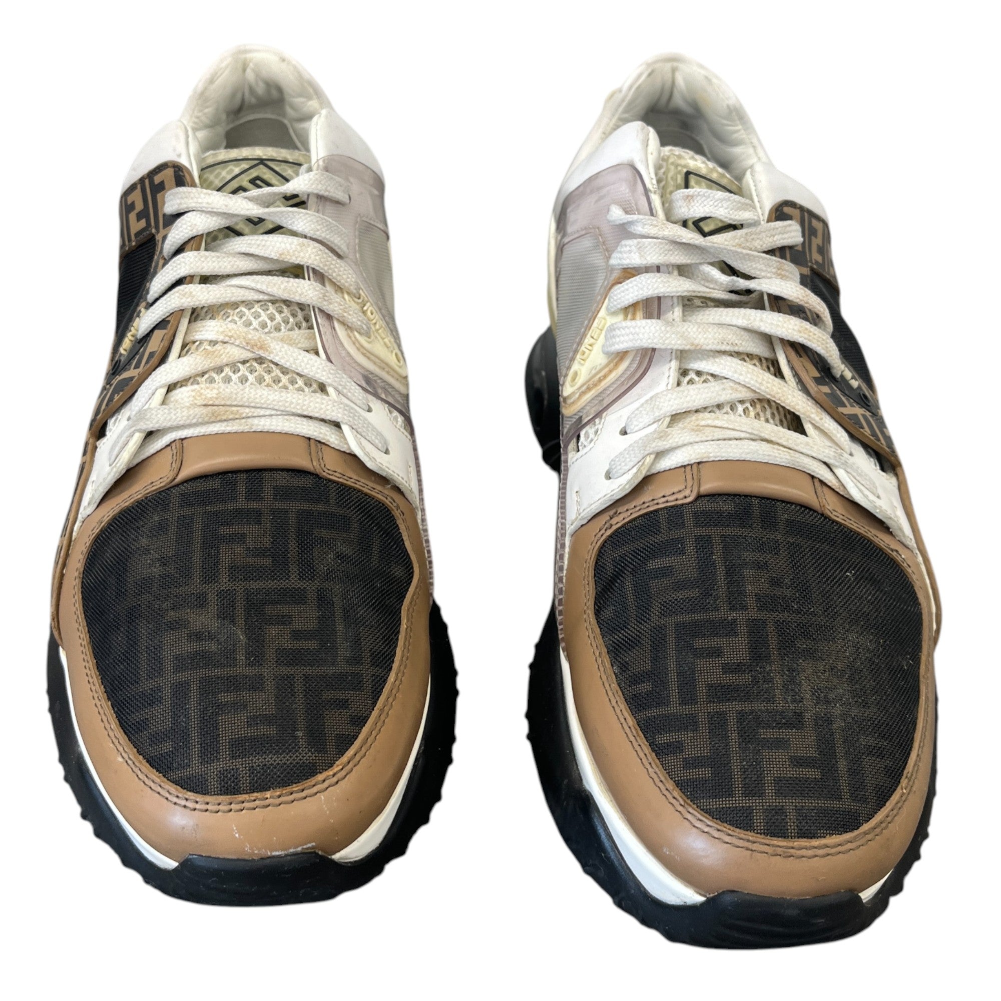 Men's Ff Logo Mesh Low Trainers White Size EU 42 / UK 8