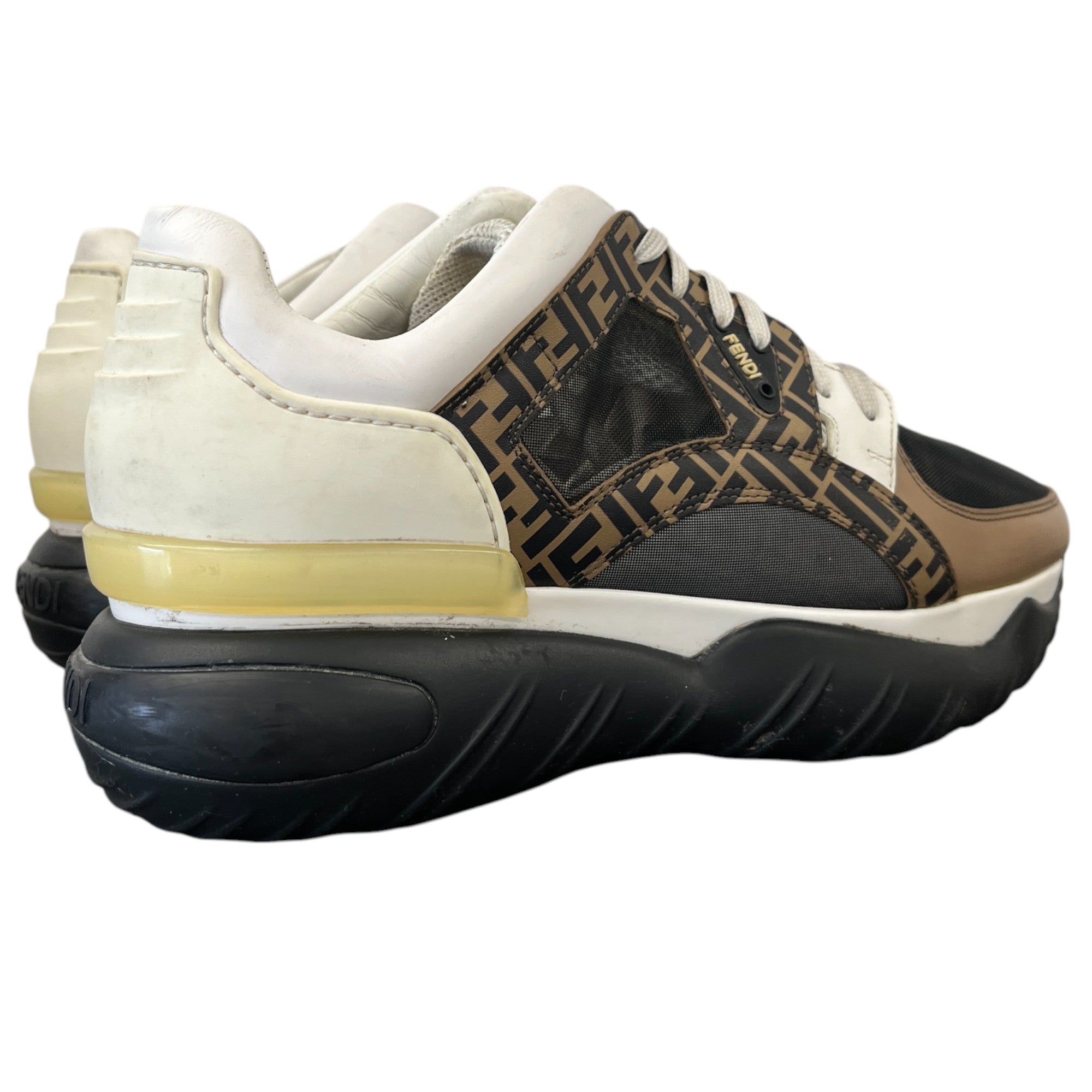 Men's Ff Logo Mesh Low Trainers White Size EU 42 / UK 8