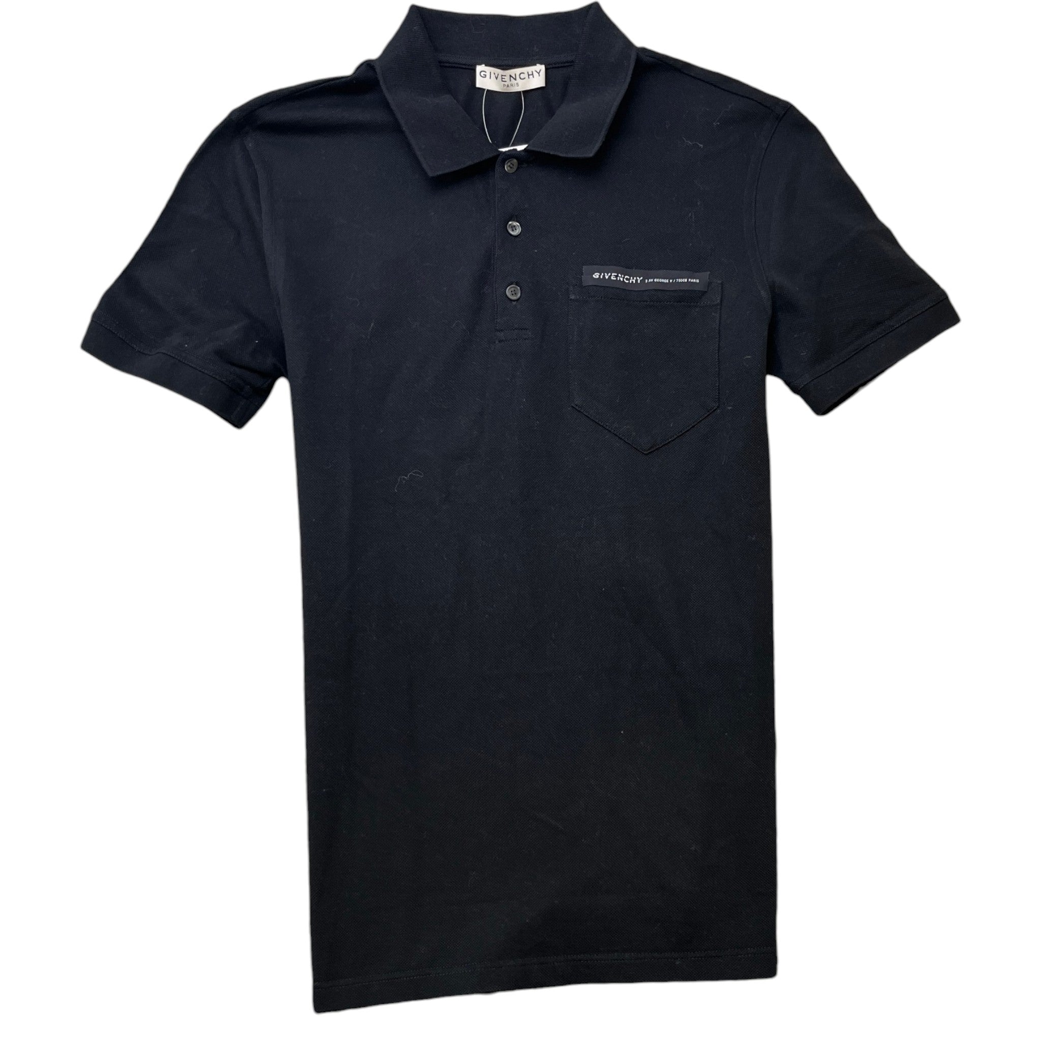 Men's Pocket Logo Polo Shirt Black Size S