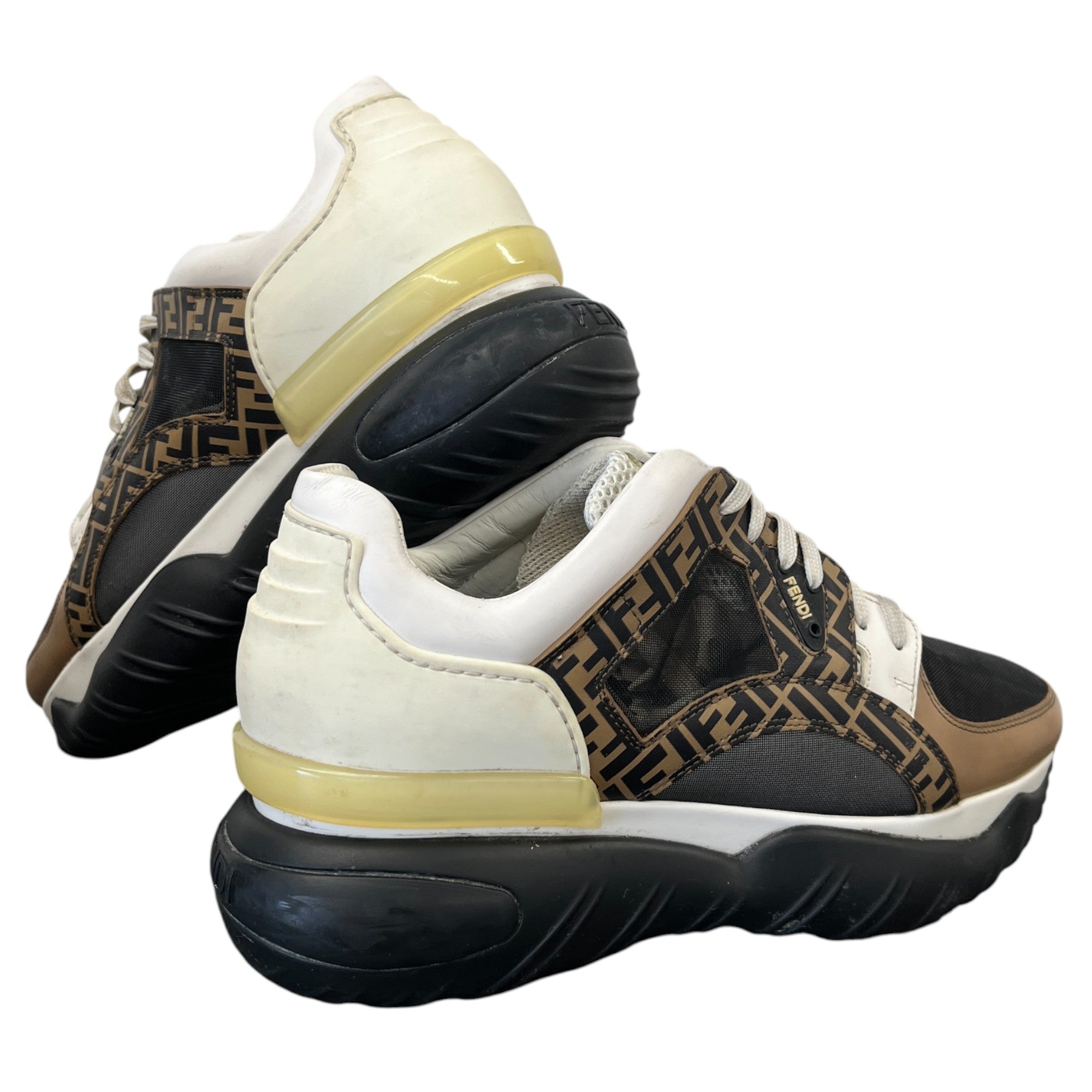 Men's Ff Logo Mesh Low Trainers White Size EU 42 / UK 8