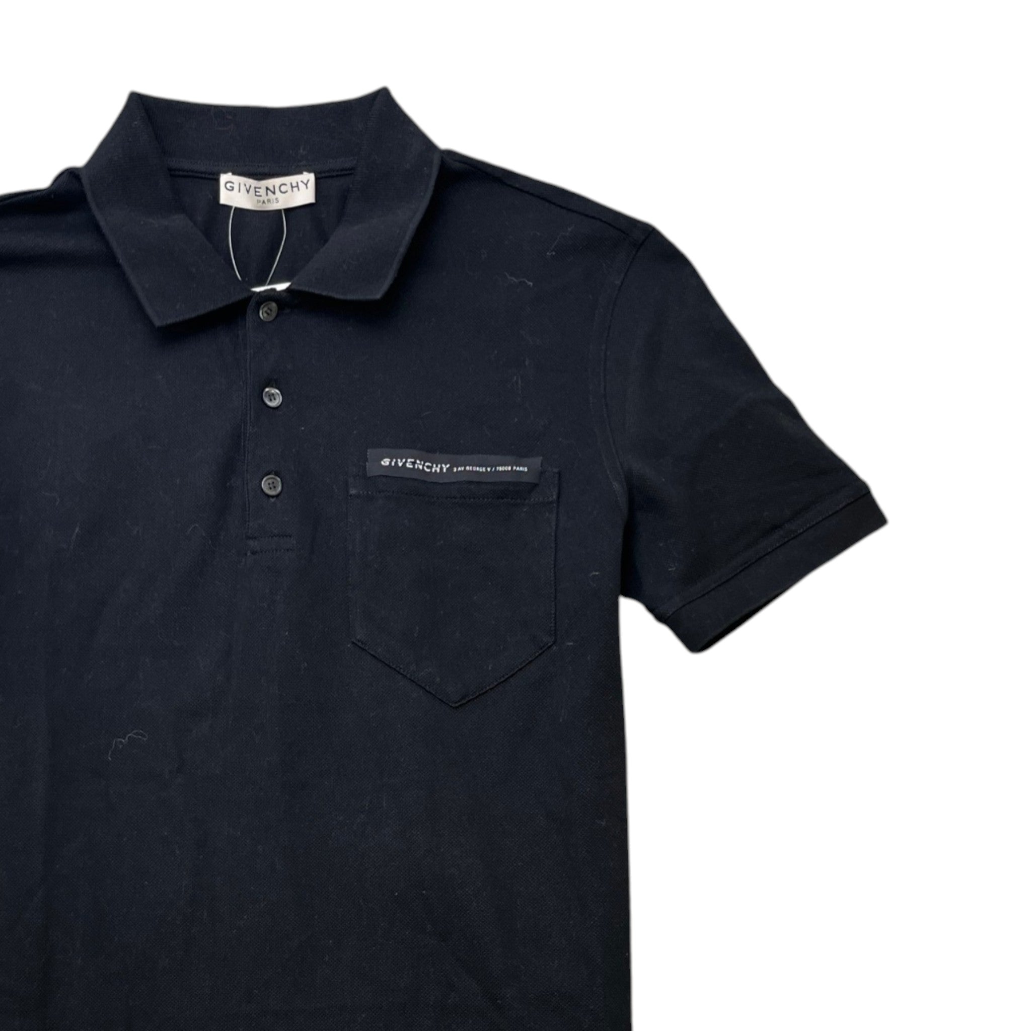 Men's Pocket Logo Polo Shirt Black Size S