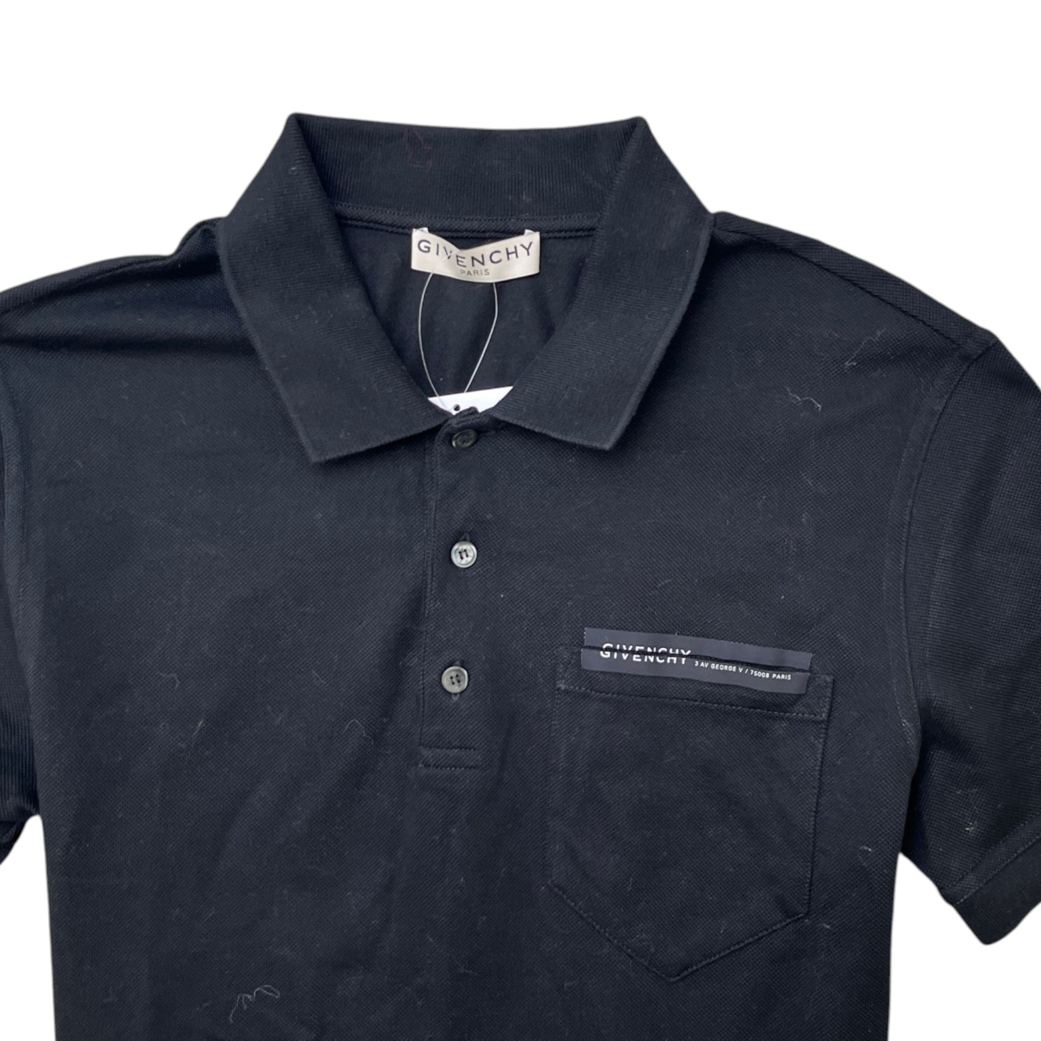 Men's Pocket Logo Polo Shirt Black Size S