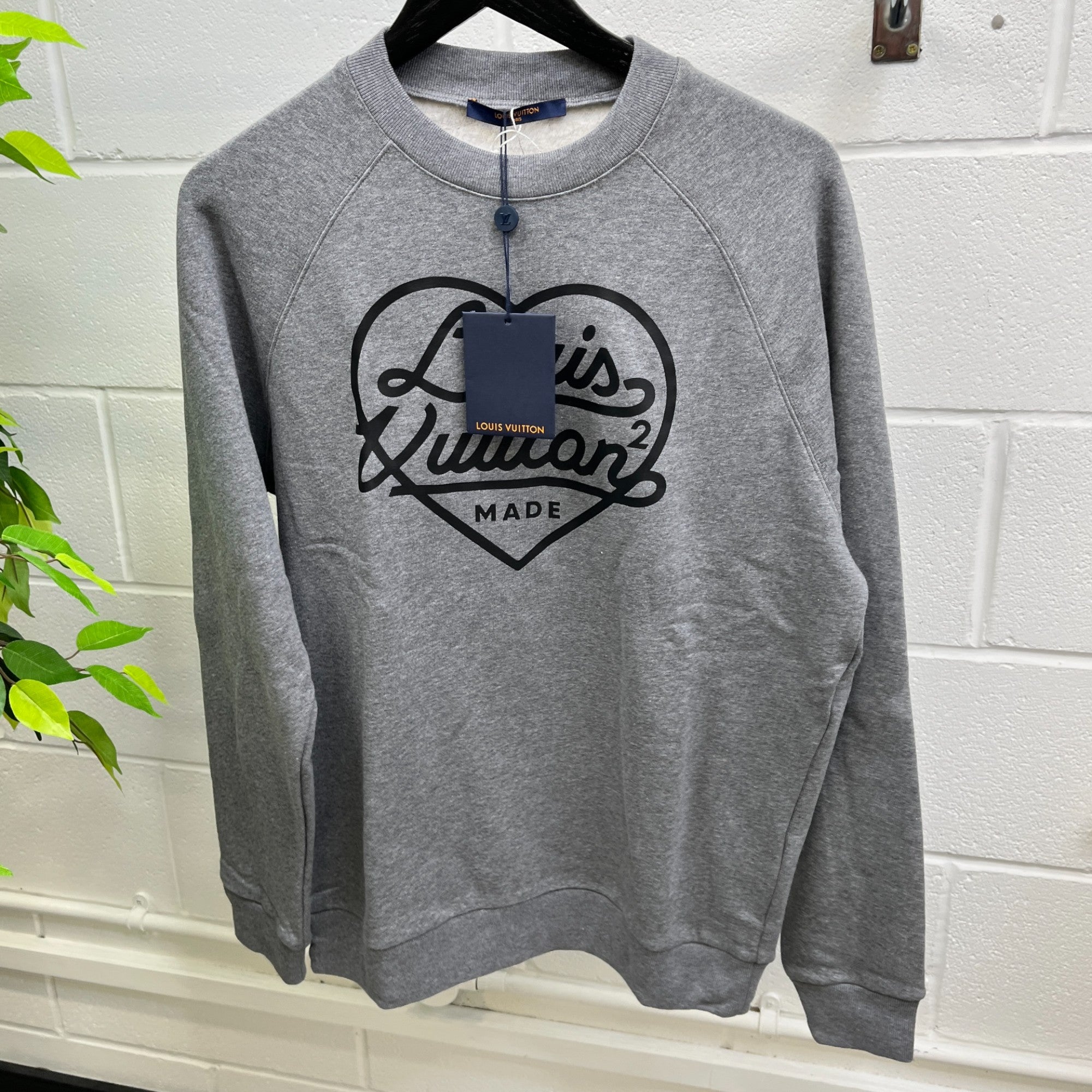 Men's X Nigo Heart Logo Sweatshirt Grey Size S