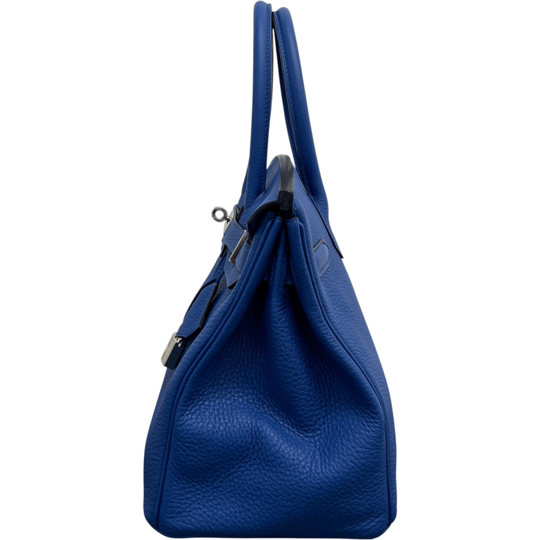 Women's Birkin 30 Clemence Leather Phw Handbag Blue