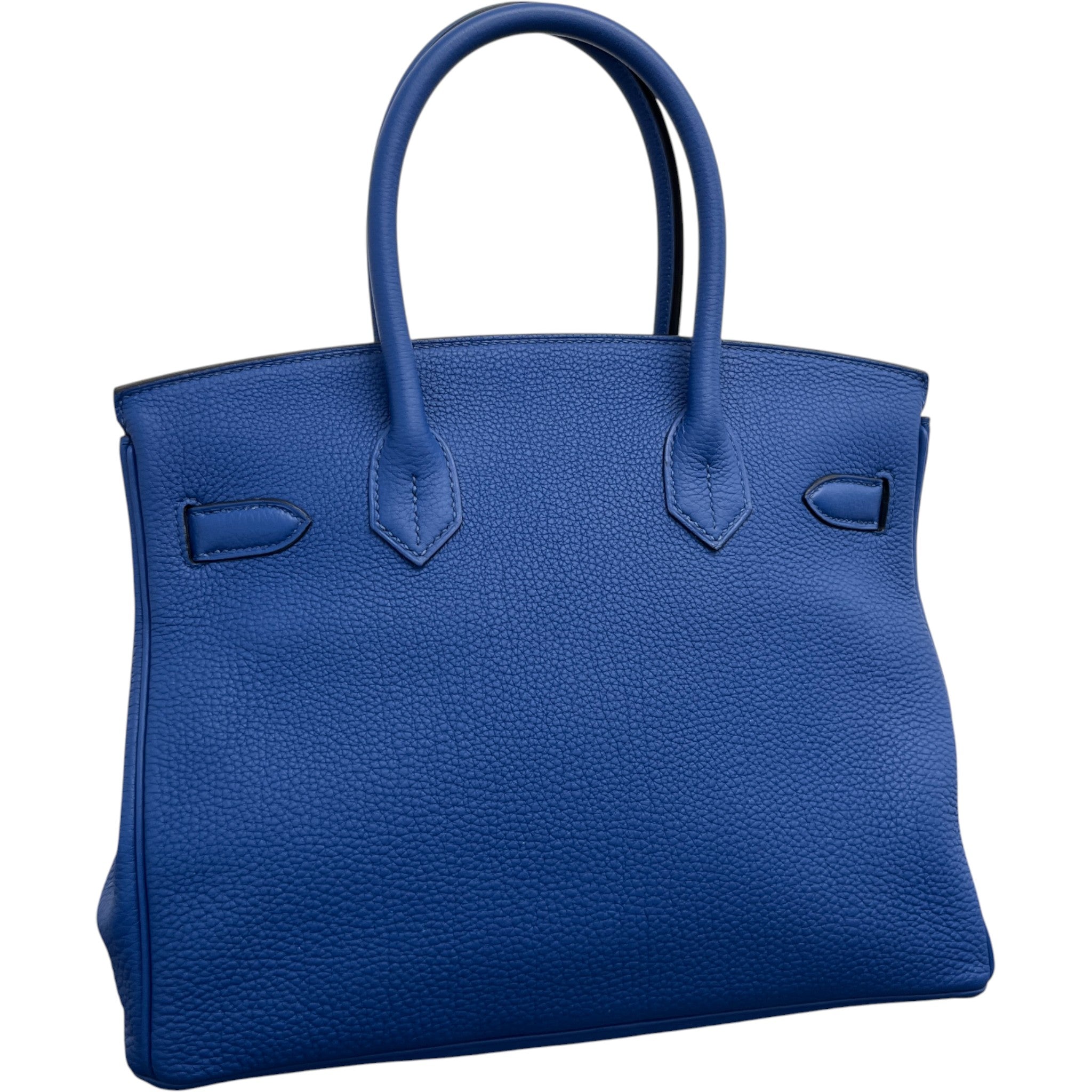 Women's Birkin 30 Clemence Leather Phw Handbag Blue