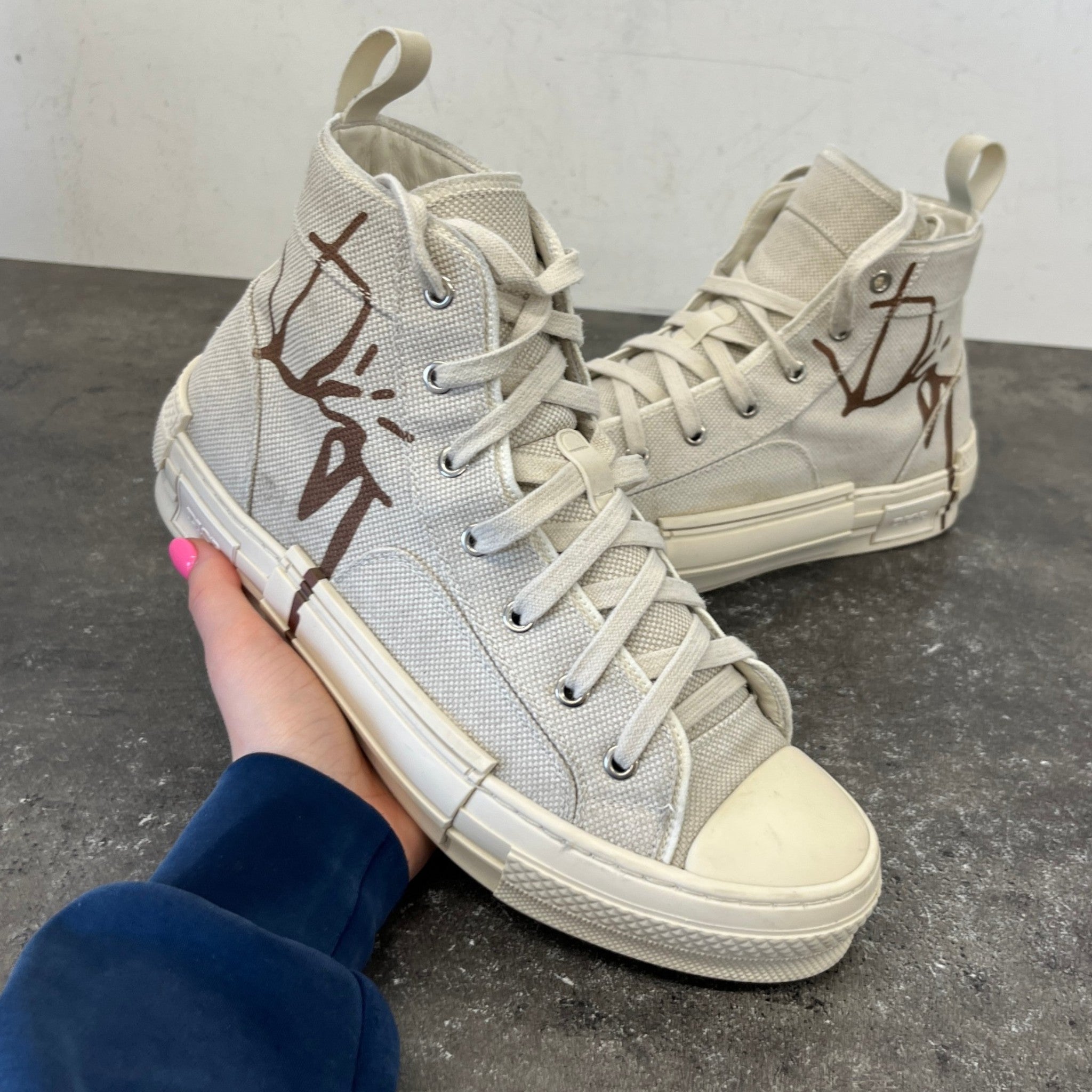 Men's B23 Cactus Jack High Trainers Beige Size EU 41.5 / UK 7.5
