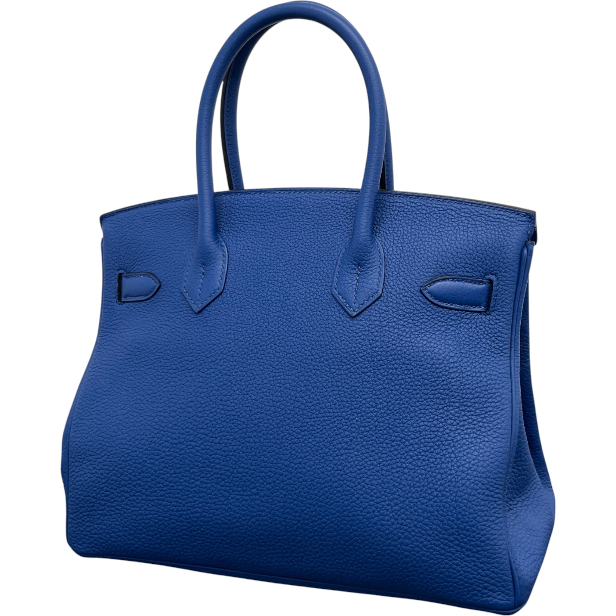 Women's Birkin 30 Clemence Leather Phw Handbag Blue