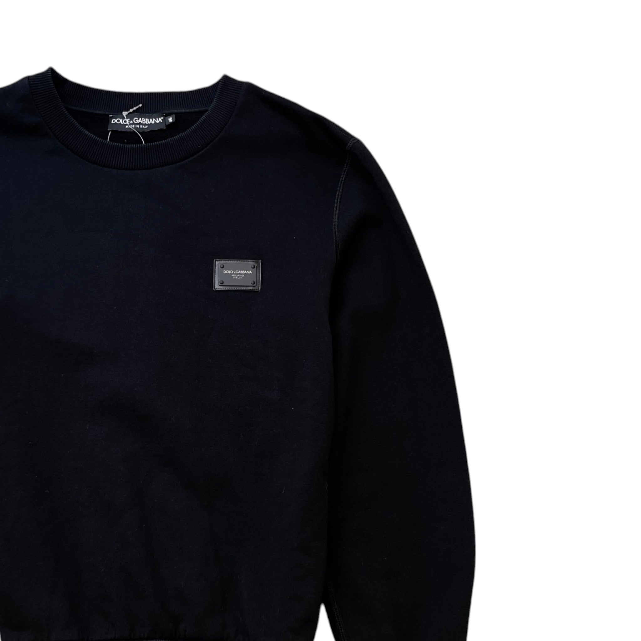 Men's Plaque Logo Sweatshirt Black Size IT 46 / UK S