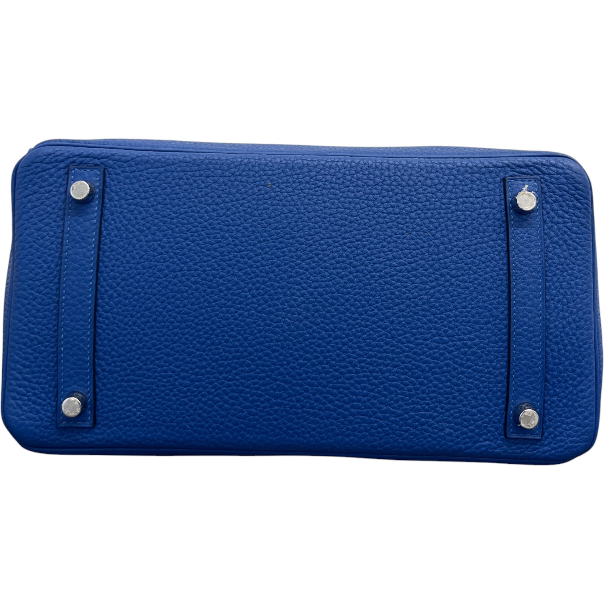 Women's Birkin 30 Clemence Leather Phw Handbag Blue