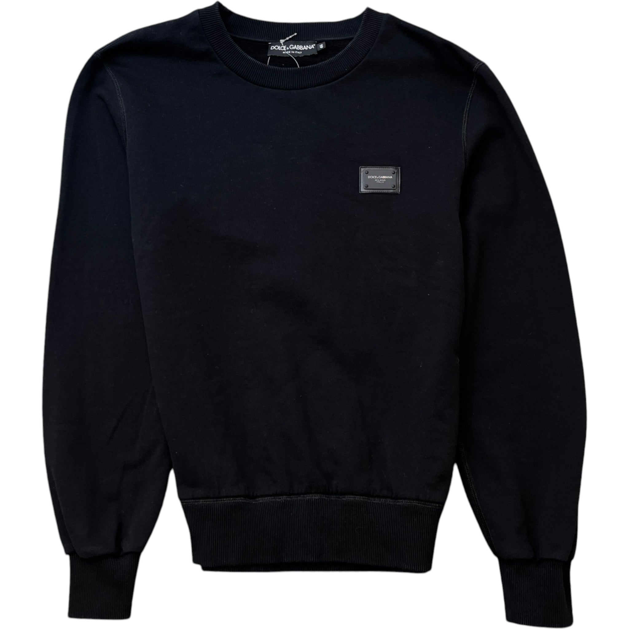 Men's Plaque Logo Sweatshirt Black Size IT 46 / UK S