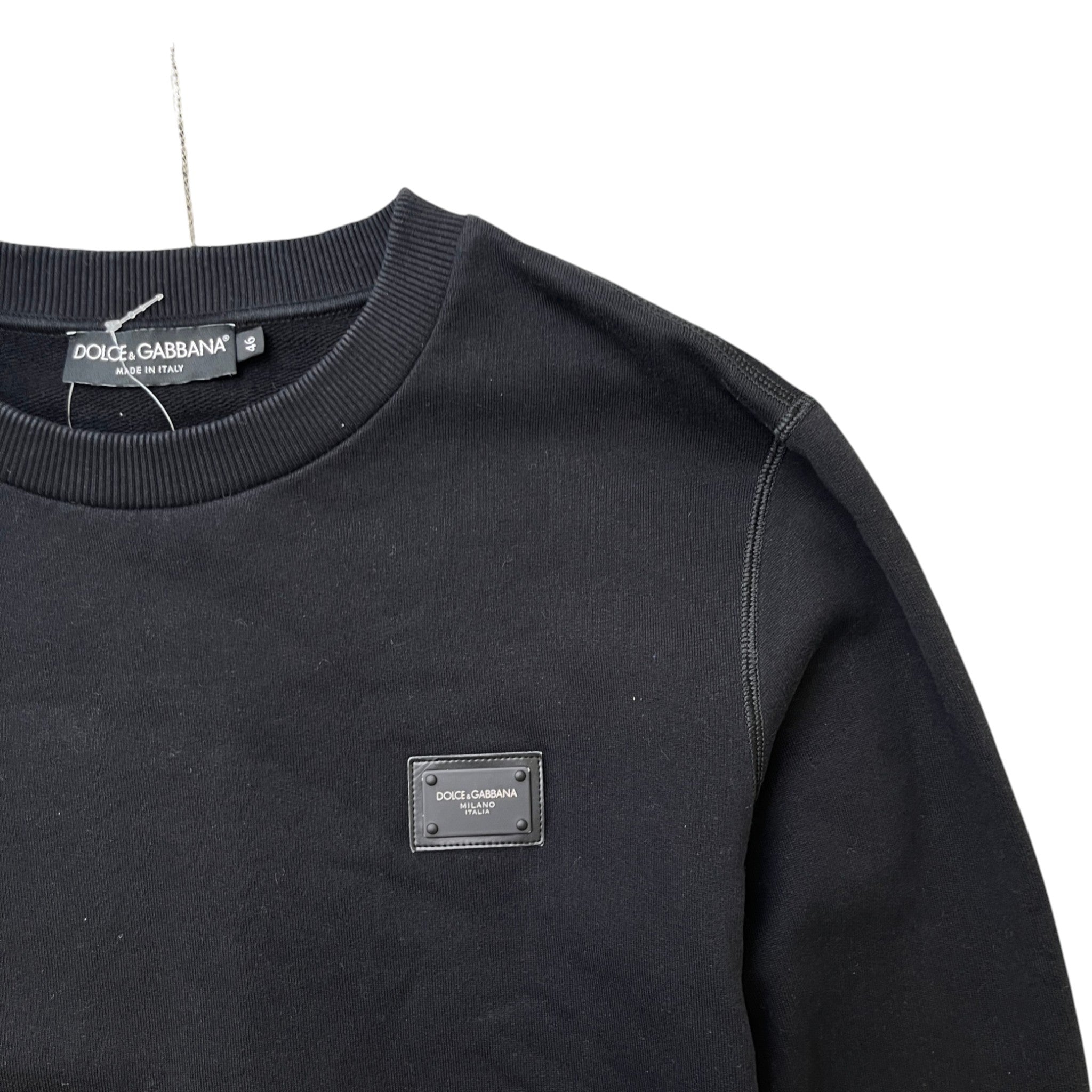 Men's Plaque Logo Sweatshirt Black Size IT 46 / UK S