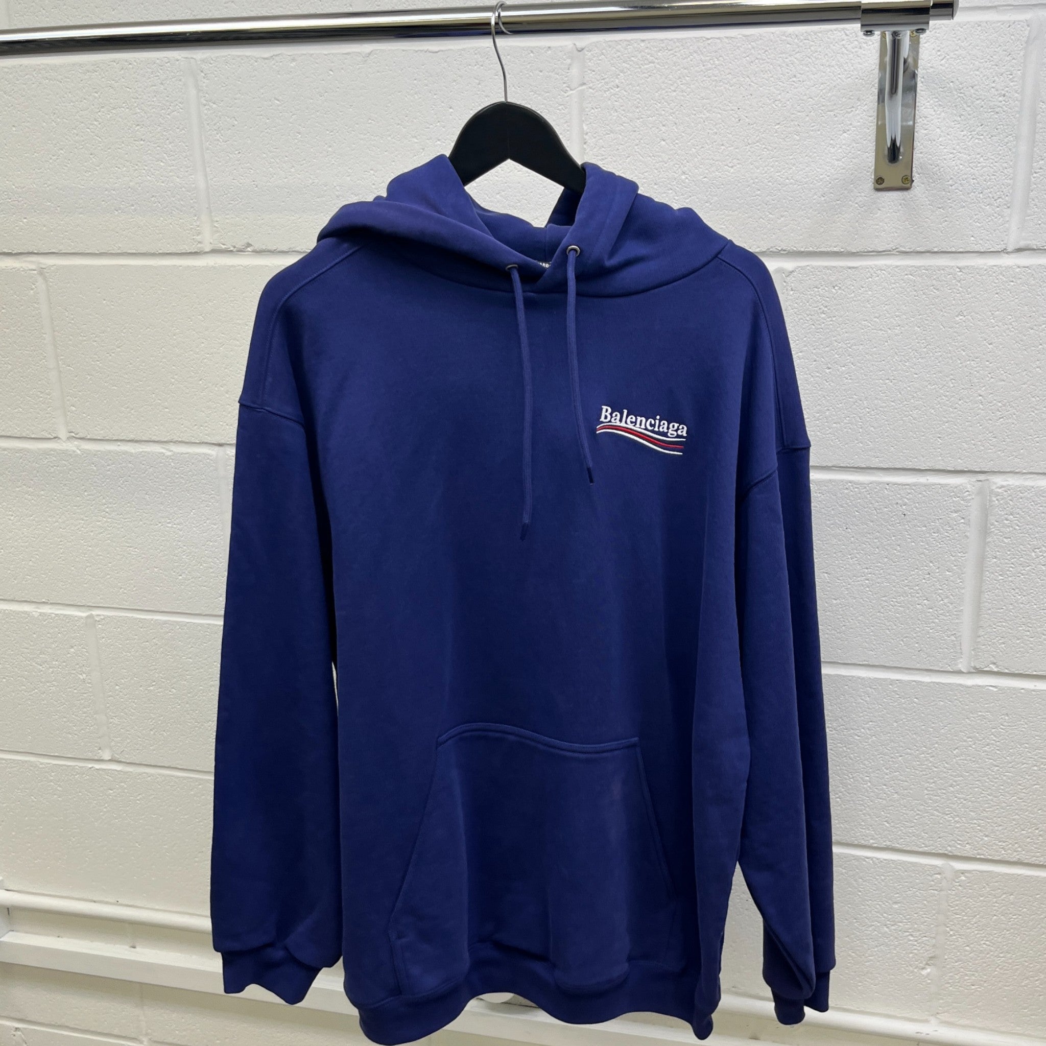 Political Logo Hoodie Blue Size XXL