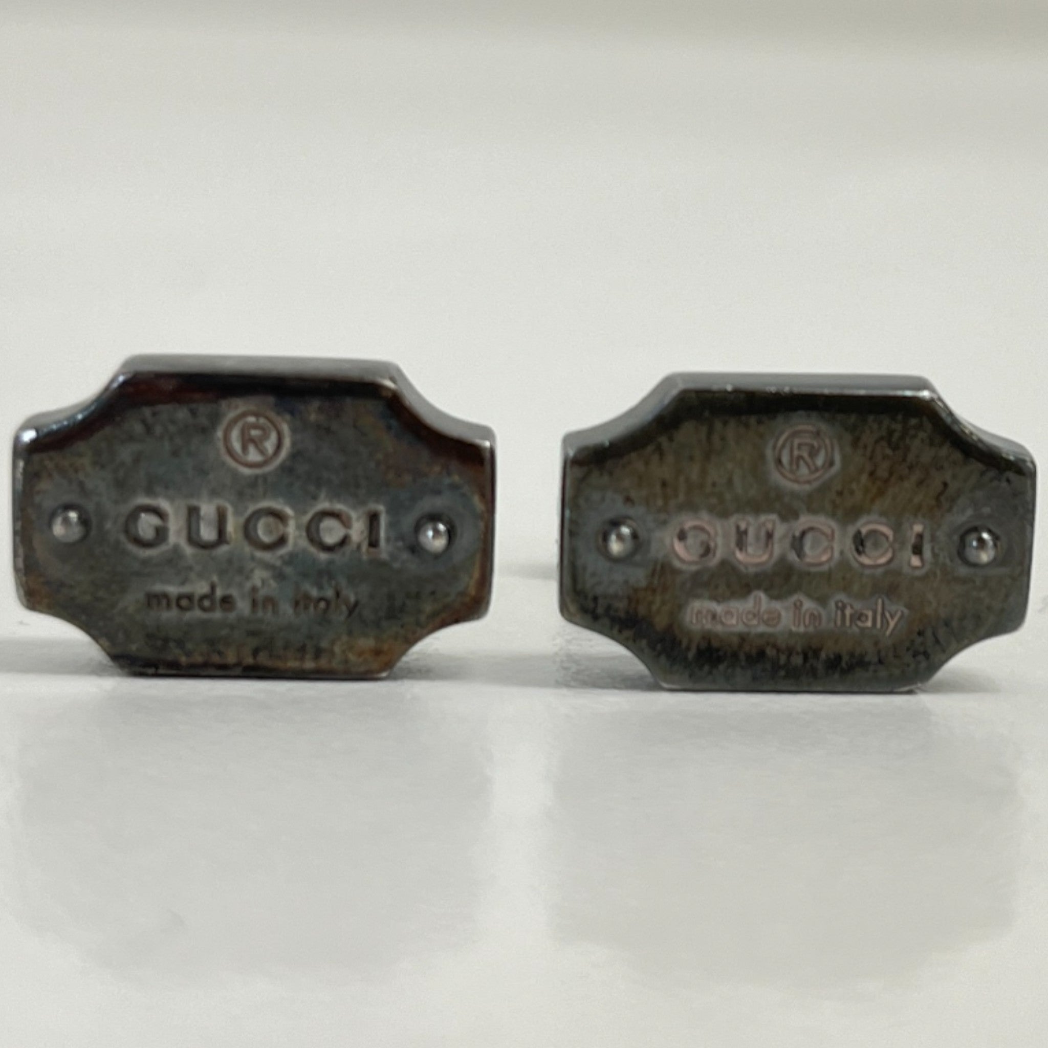 Men's Engraved Logo Cufflinks Silver