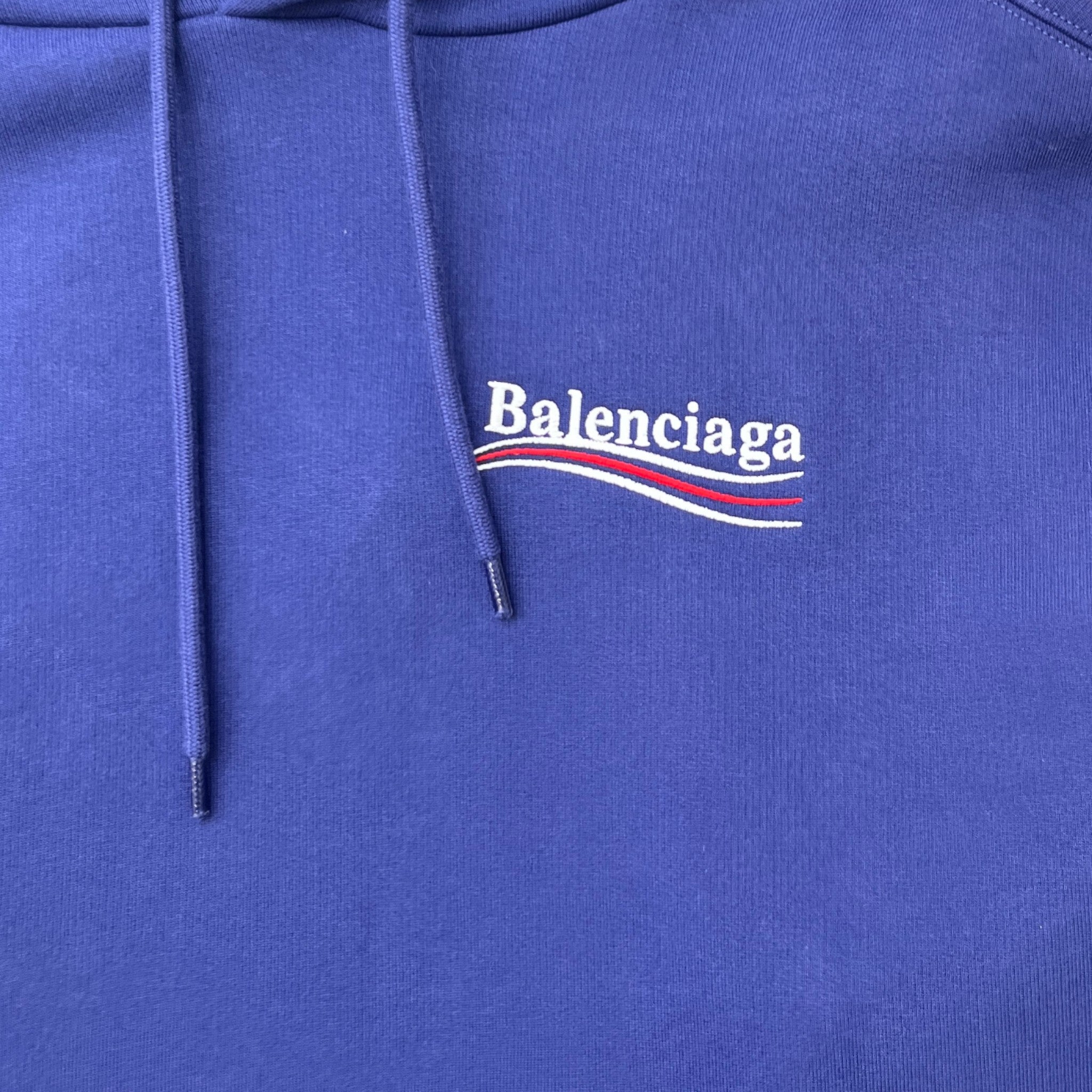 Political Logo Hoodie Blue Size XXL