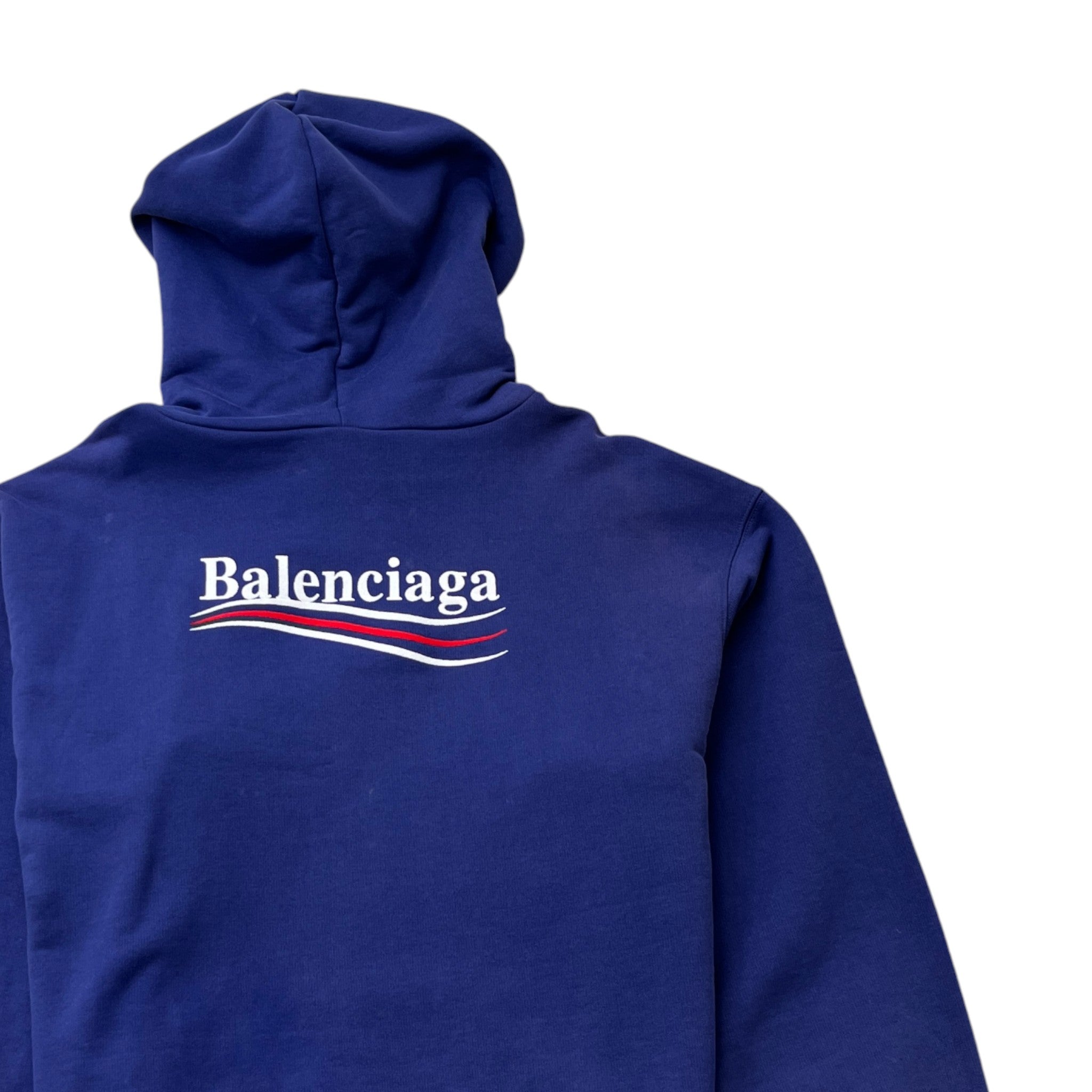 Political Logo Hoodie Blue Size XXL