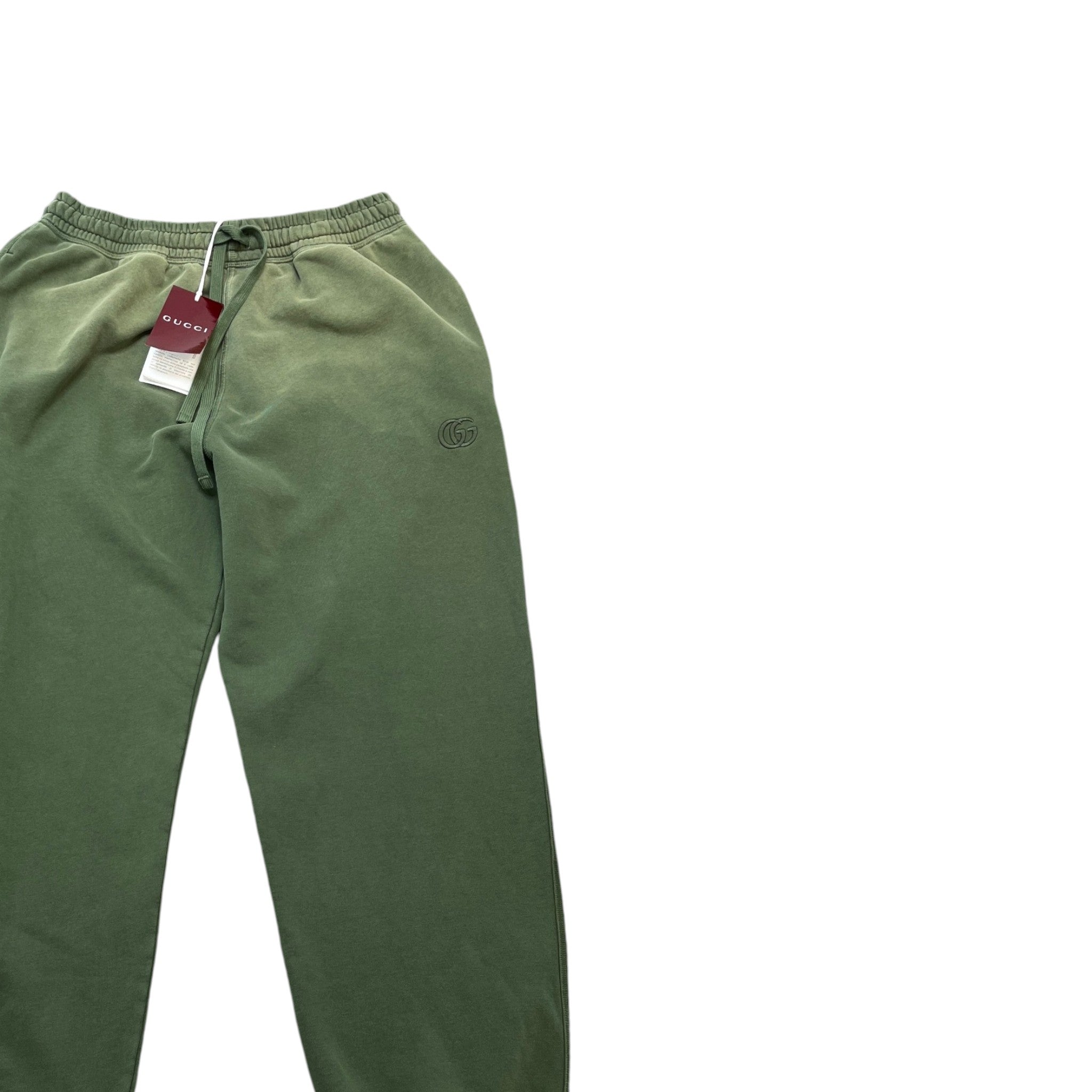 Men's Embroidered Logo Joggers Green Size M