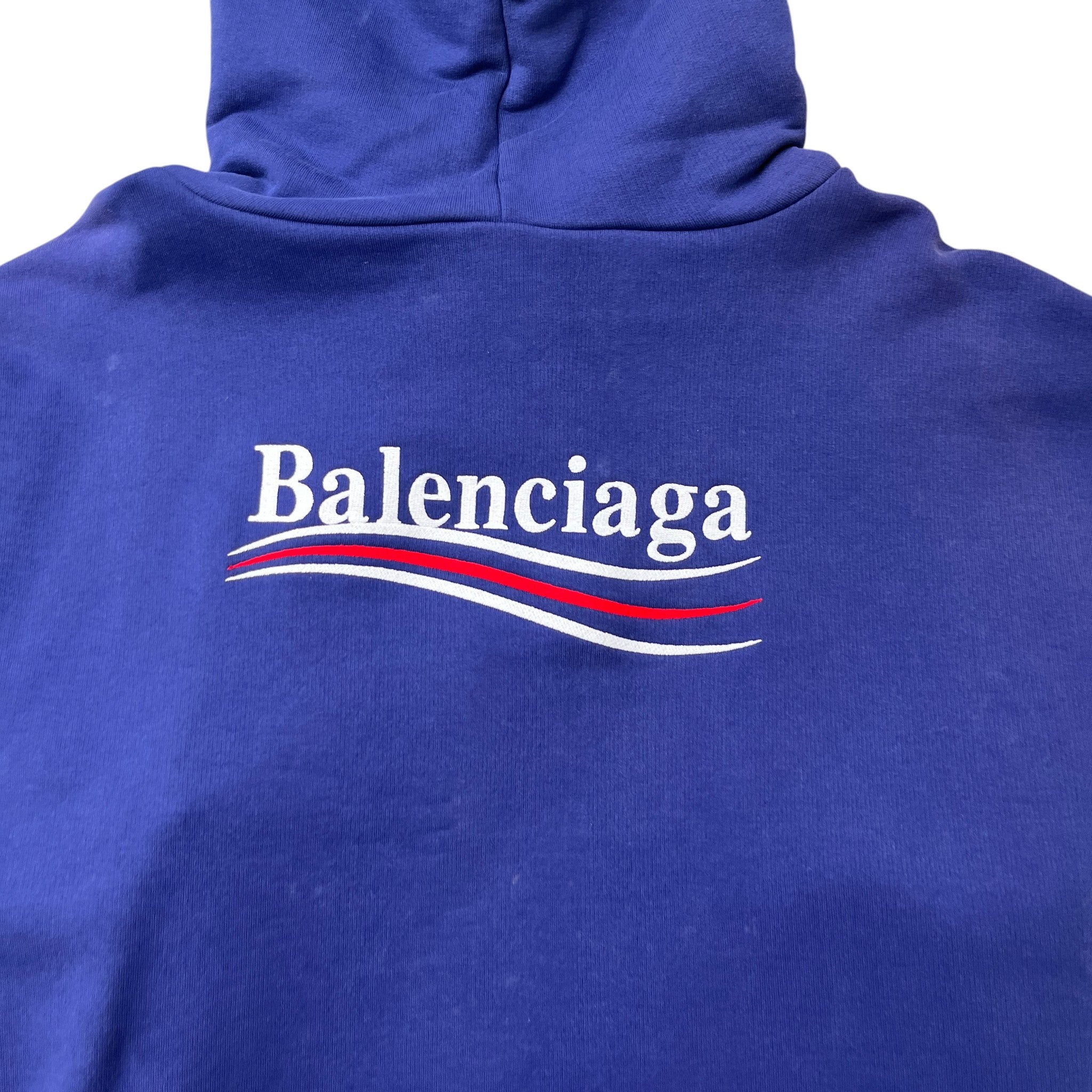 Political Logo Hoodie Blue Size XXL