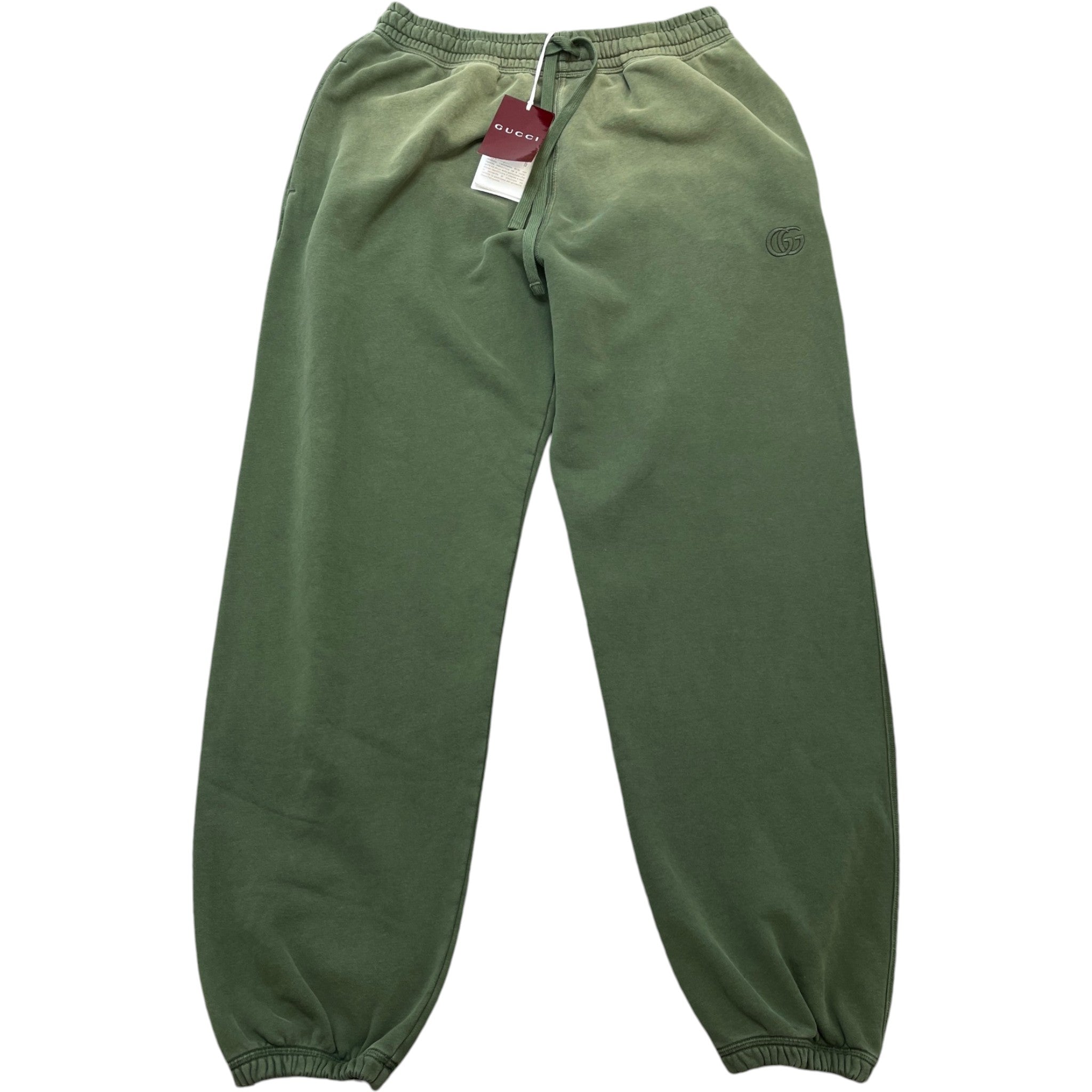 Men's Embroidered Logo Joggers Green Size M