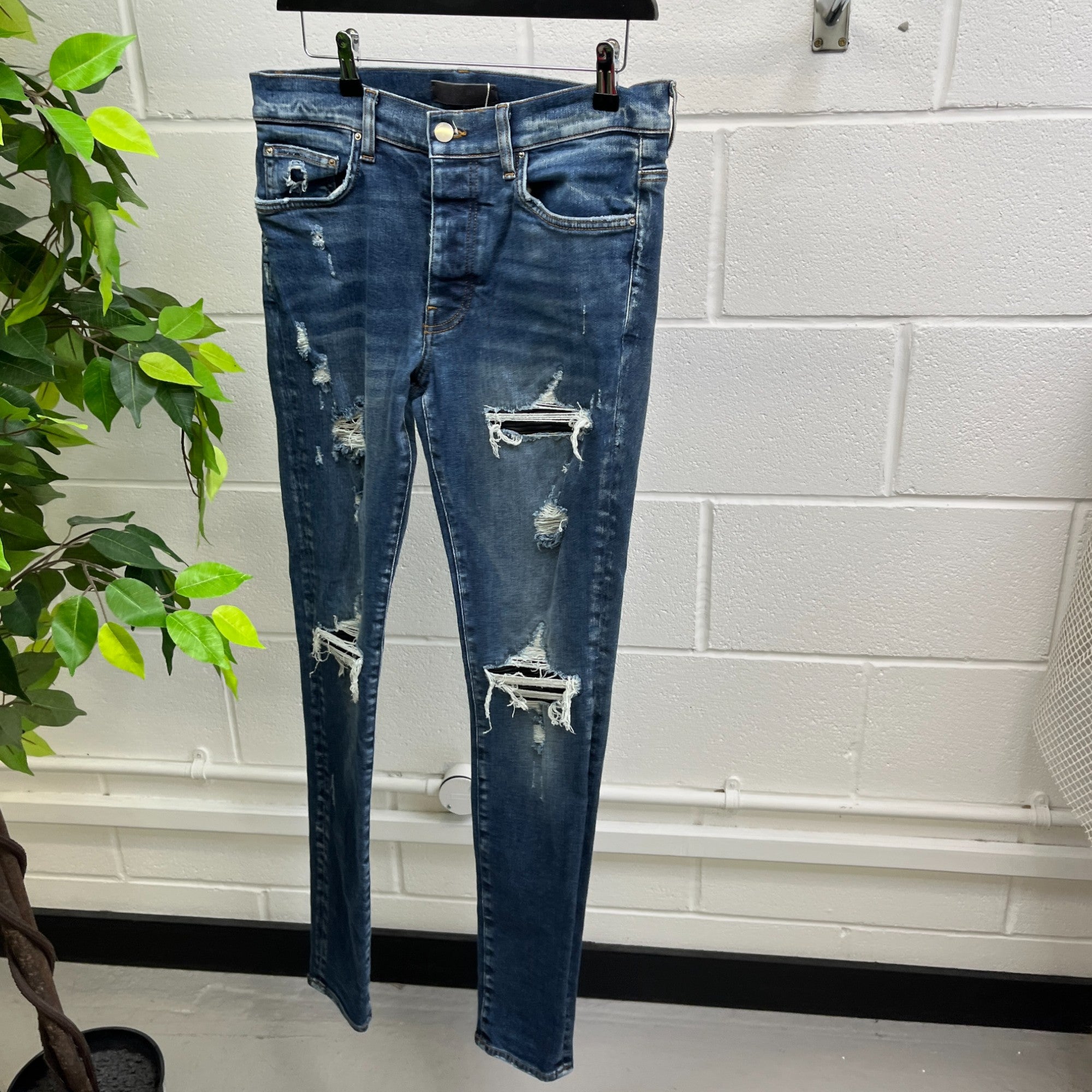 Men's Distressed Jeans Blue Size Waist 32"