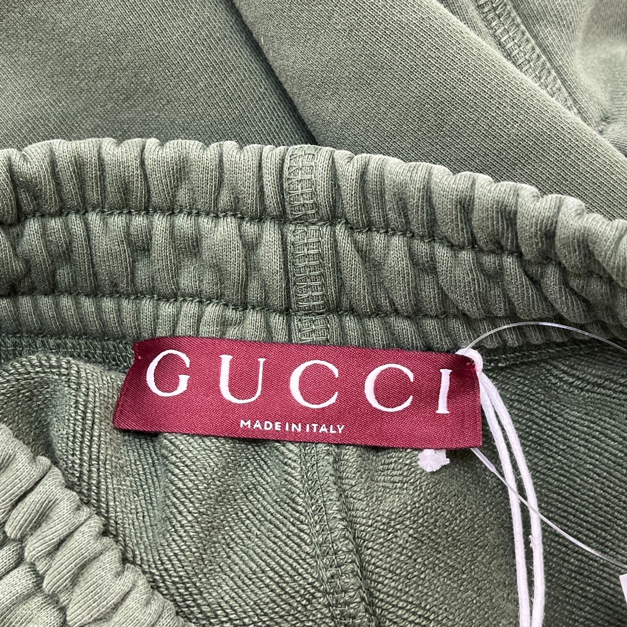 Men's Embroidered Logo Joggers Green Size M