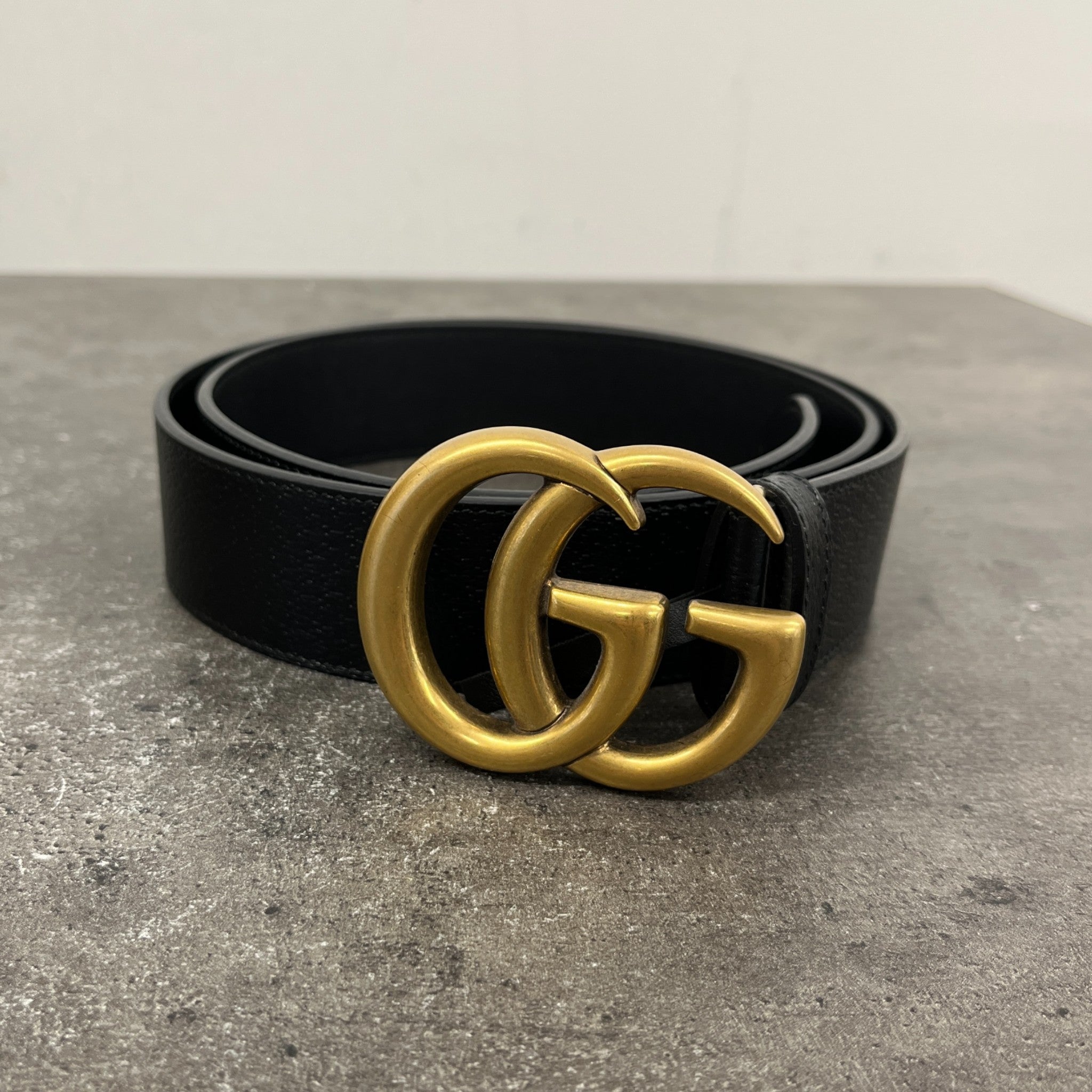 Men's Gg Marmont Interlocking G Belt Black Size Waist 40"