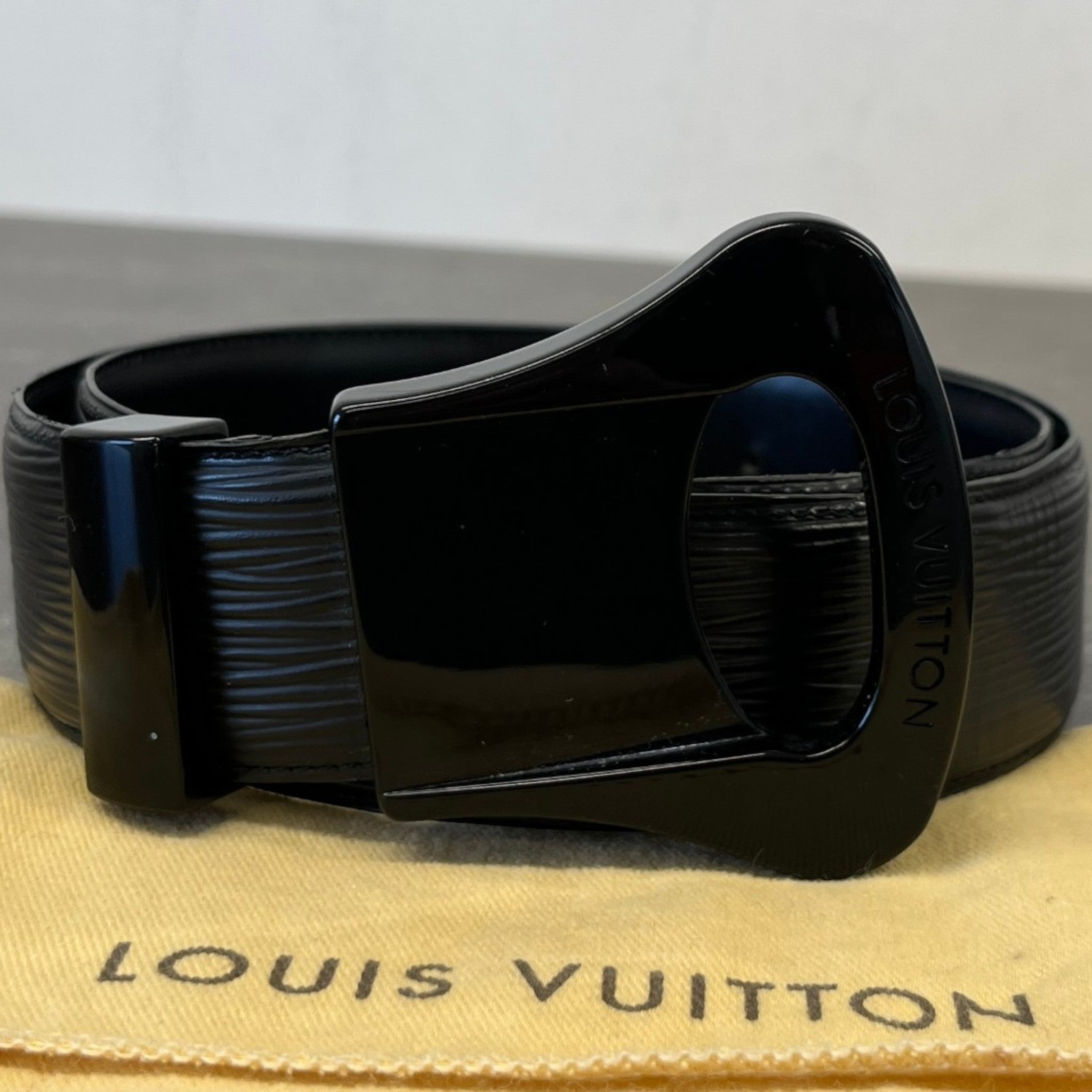 Women's Epi Leather Belt Black Size 75CM / UK 6