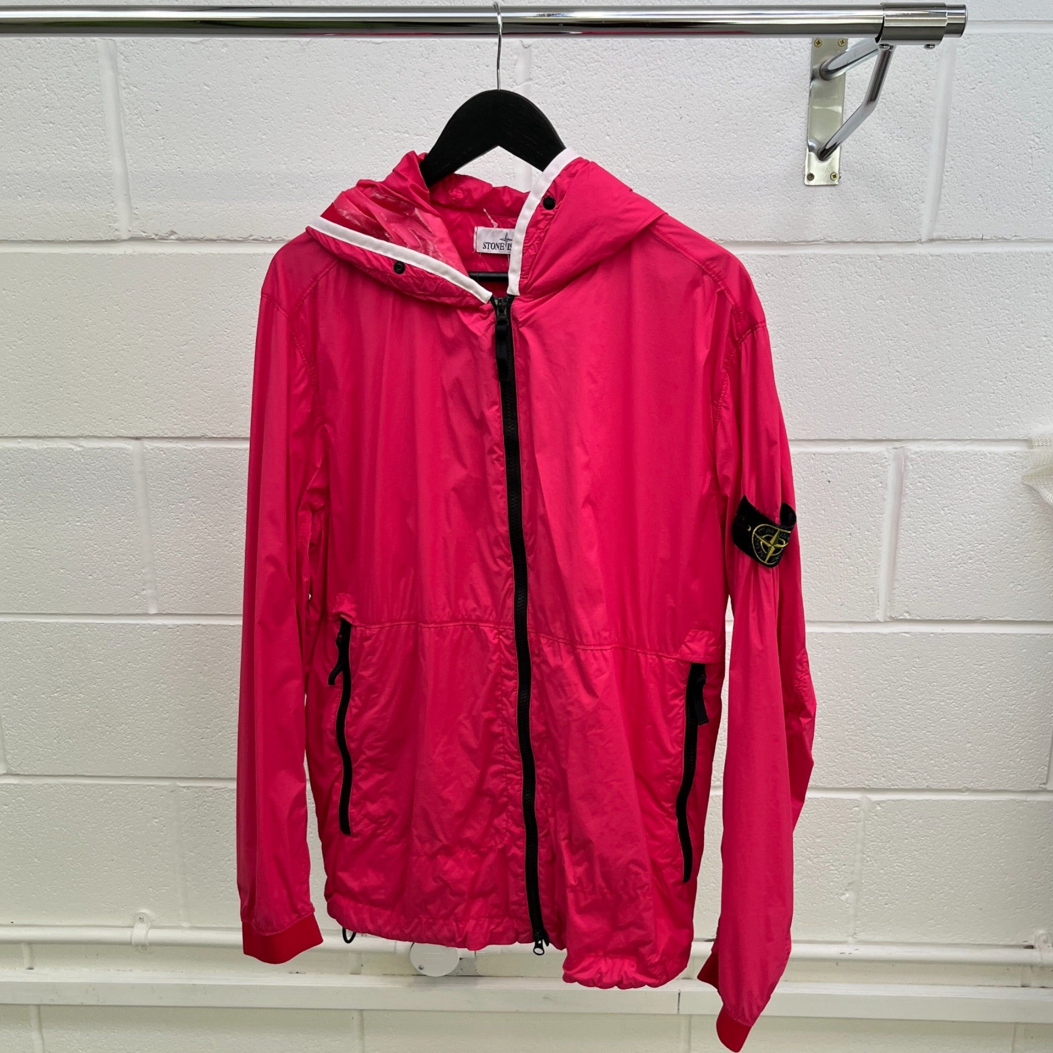 Men's Applique Logo Windbreaker Pink Size L