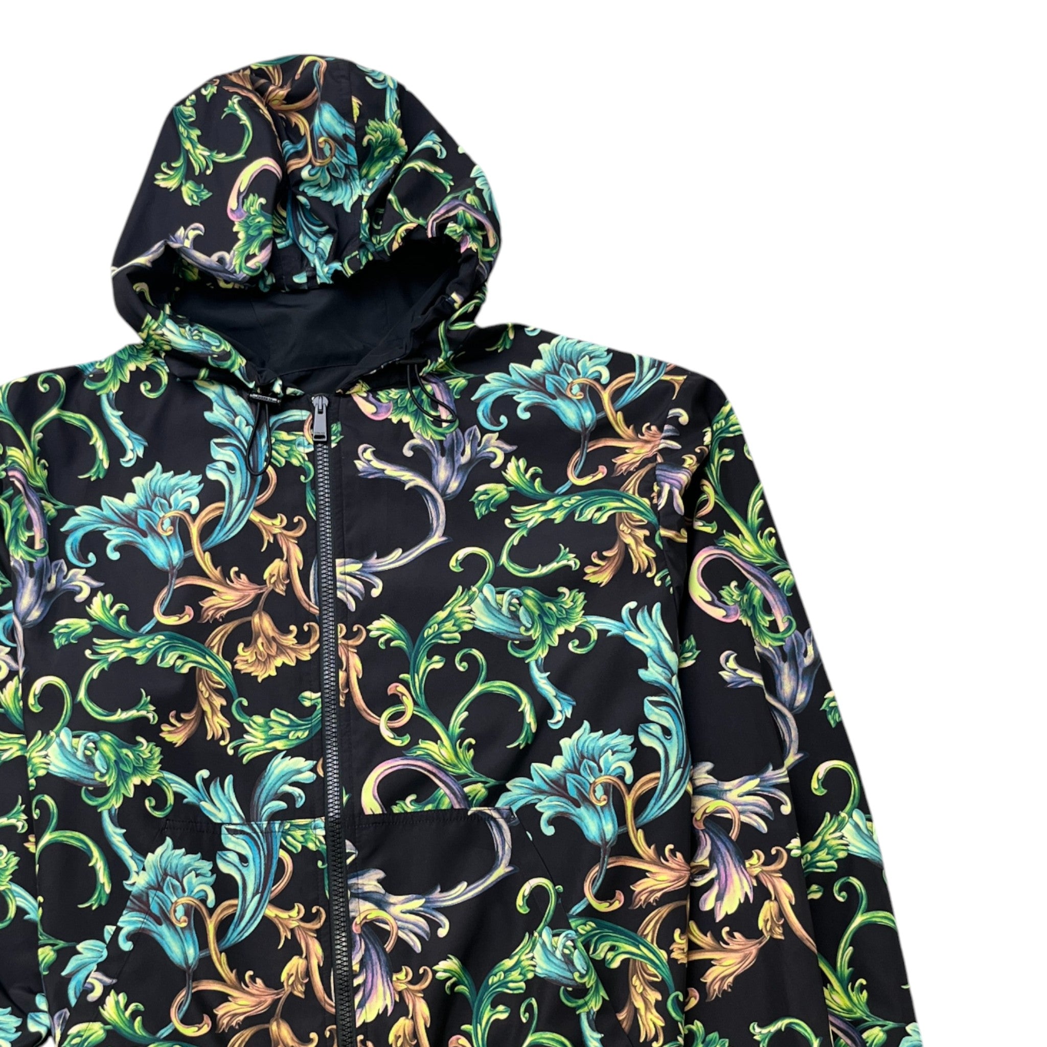 Men's Baroque Print Windbreaker Black Size IT 50 / L