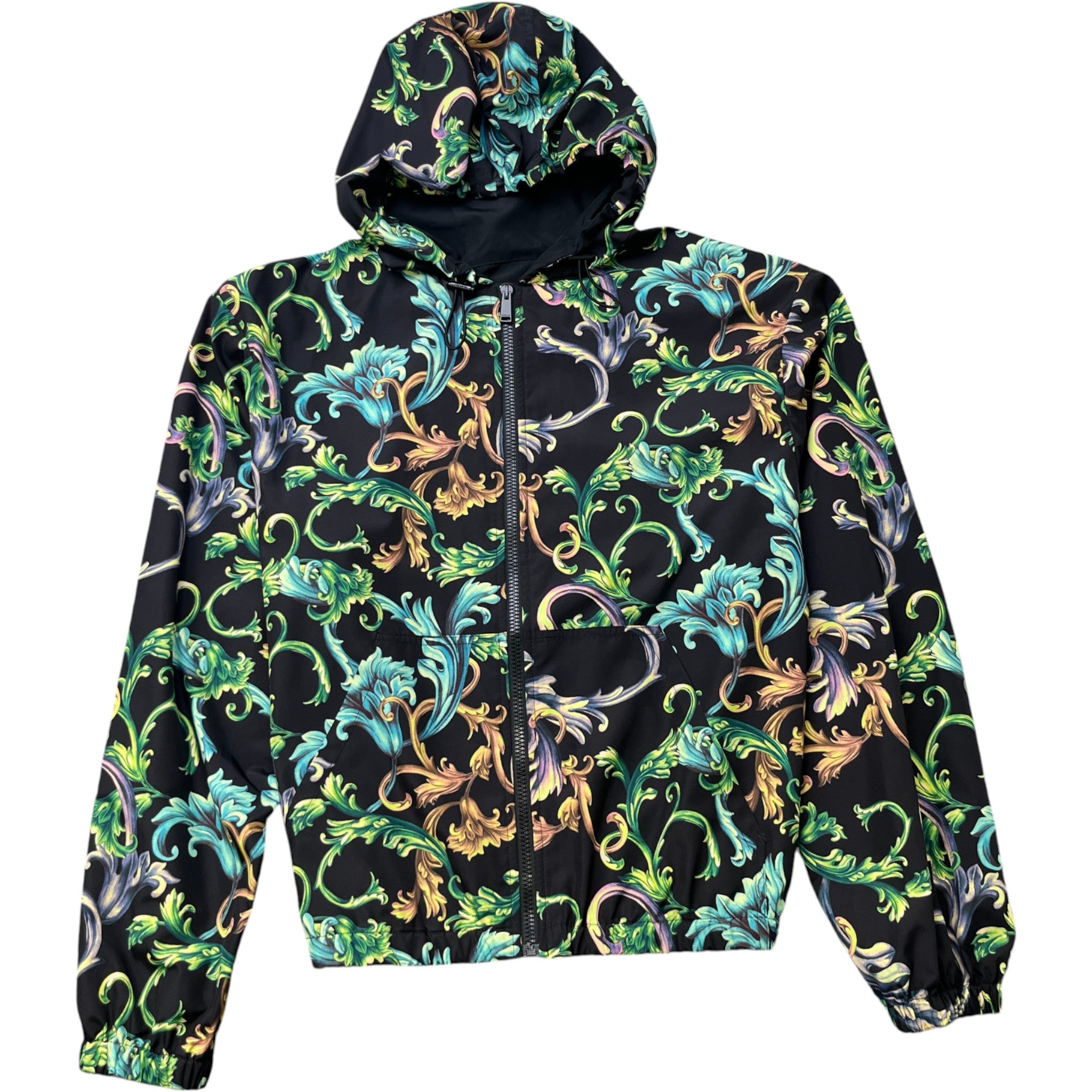 Men's Baroque Print Windbreaker Black Size IT 50 / L