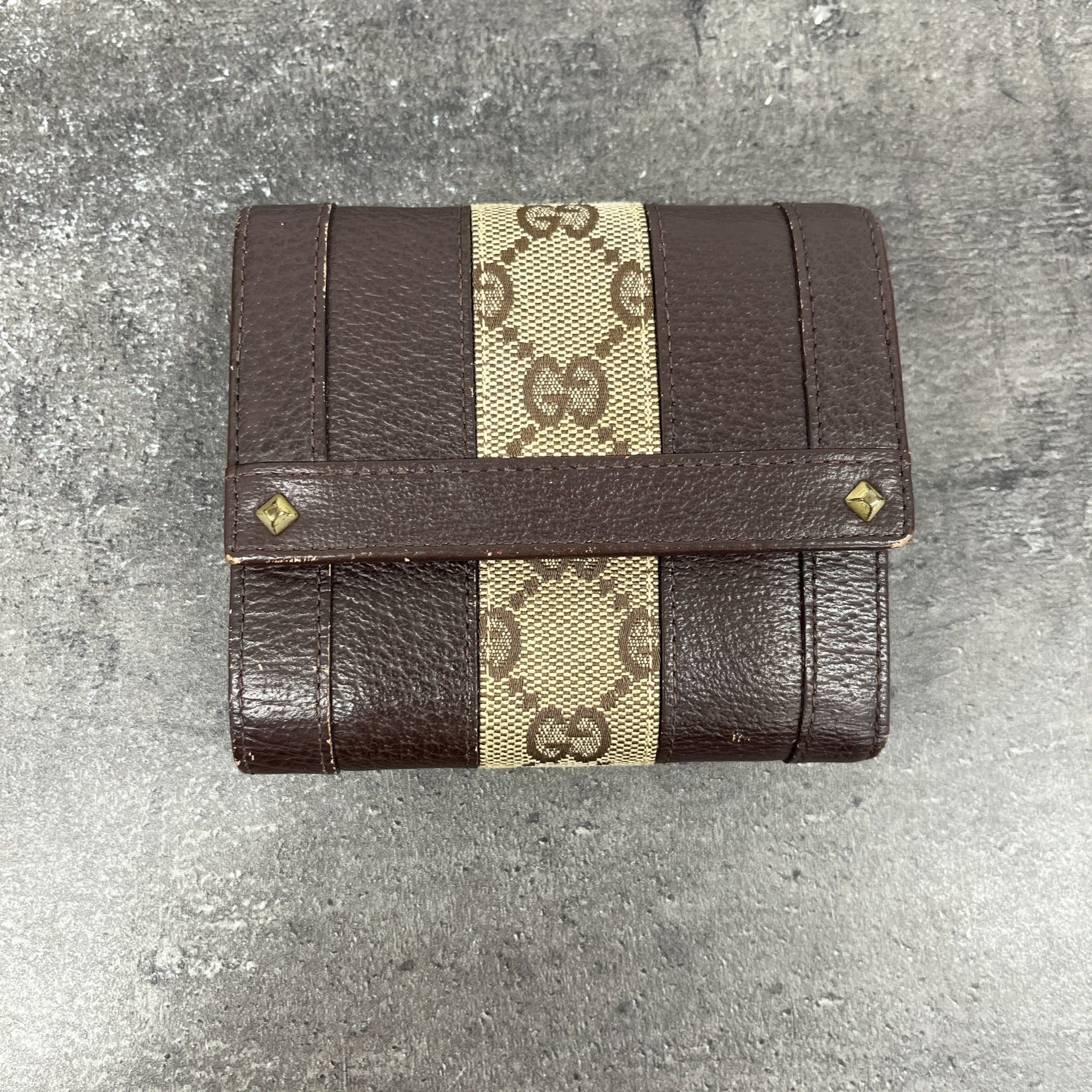 Women's Vintage Gg Monogram Canvas Wallet Brown