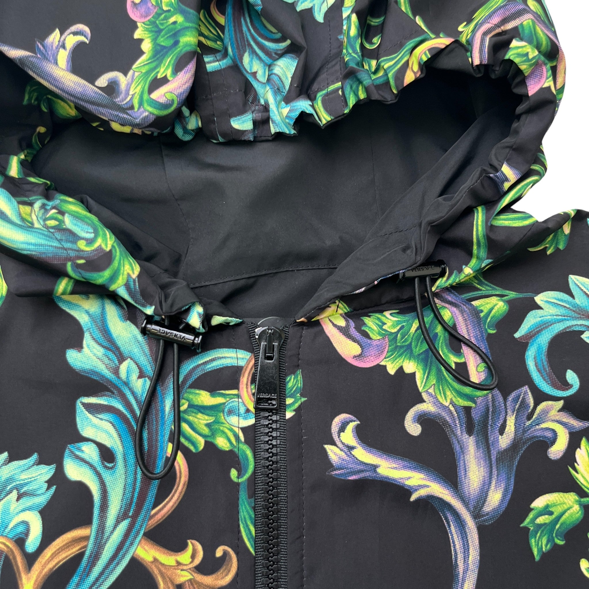 Men's Baroque Print Windbreaker Black Size IT 50 / L
