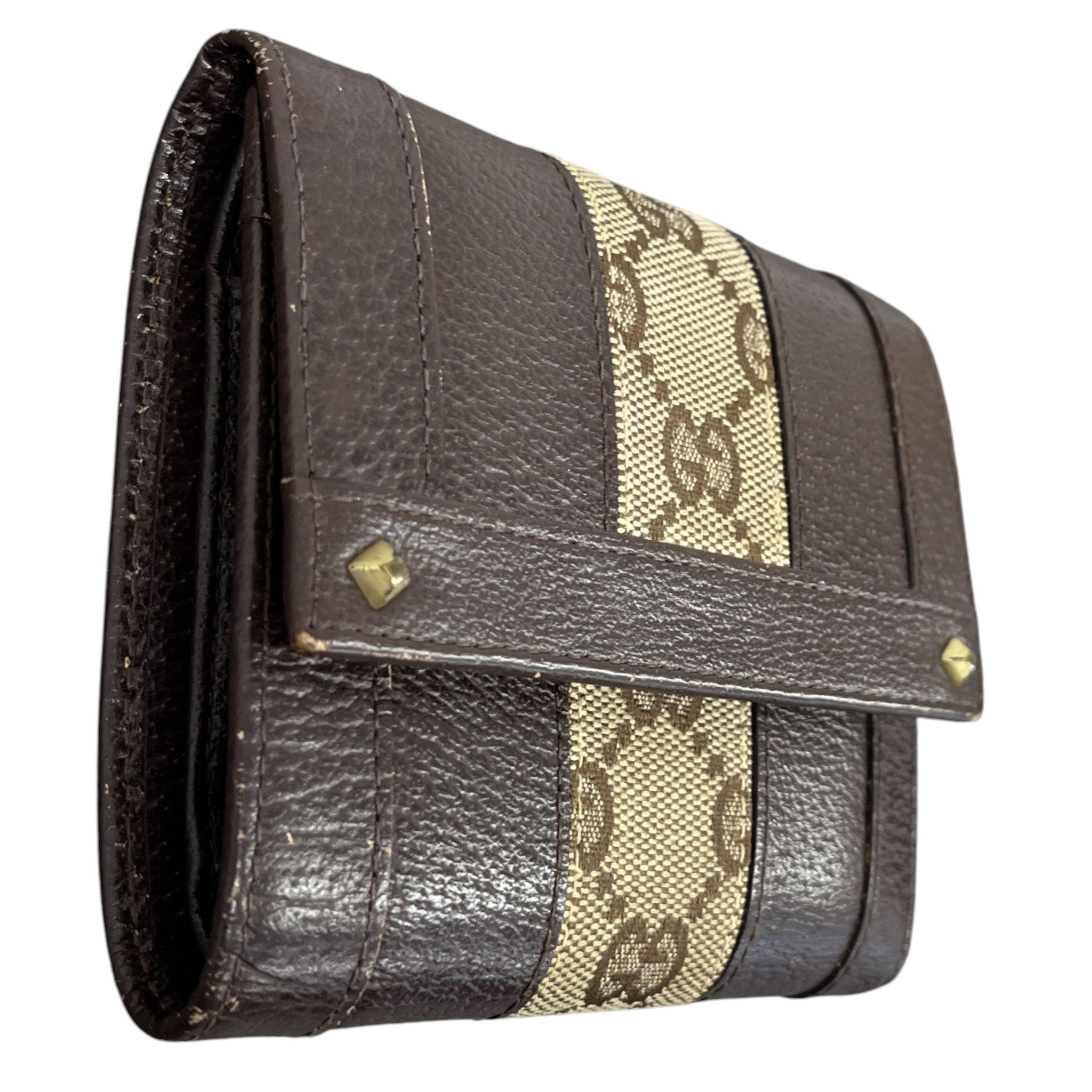 Women's Vintage Gg Monogram Canvas Wallet Brown