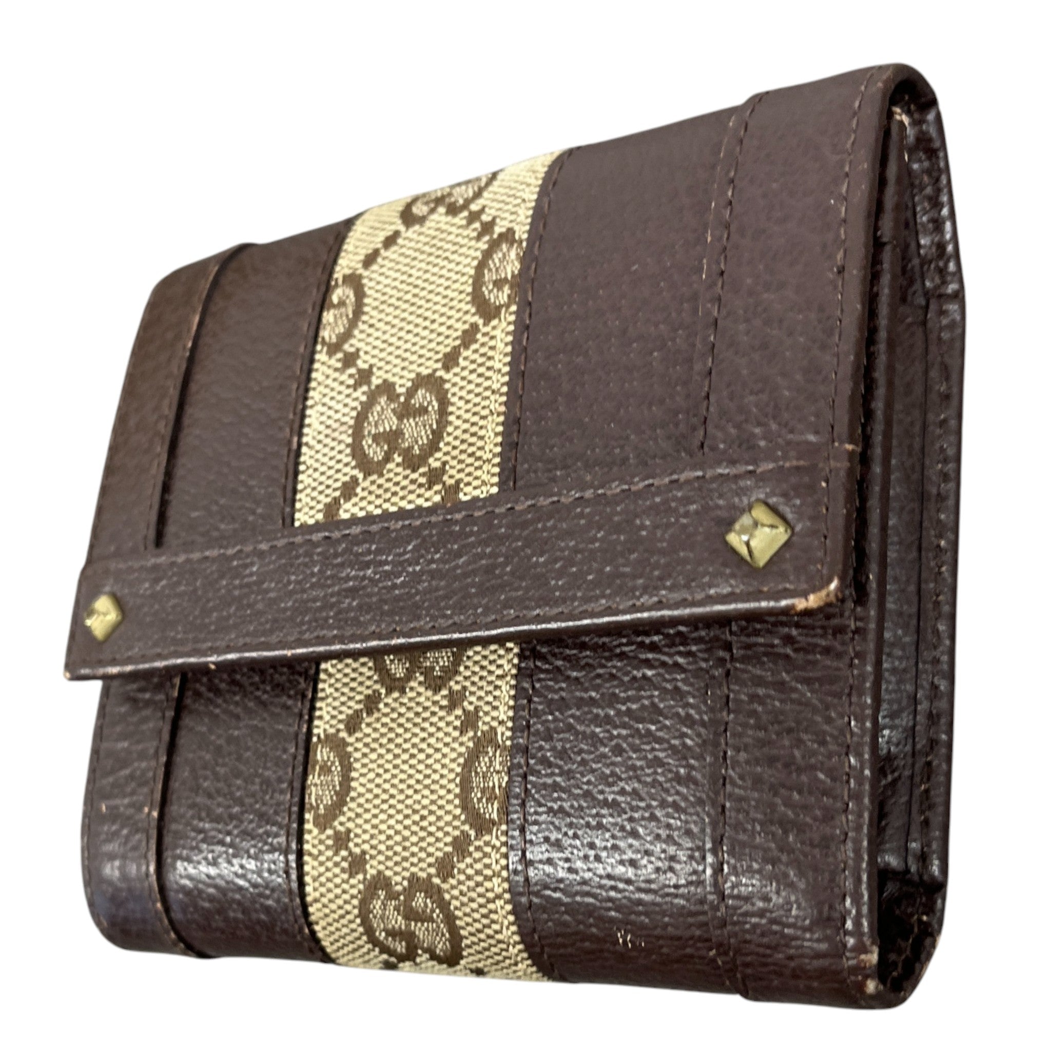 Women's Vintage Gg Monogram Canvas Wallet Brown