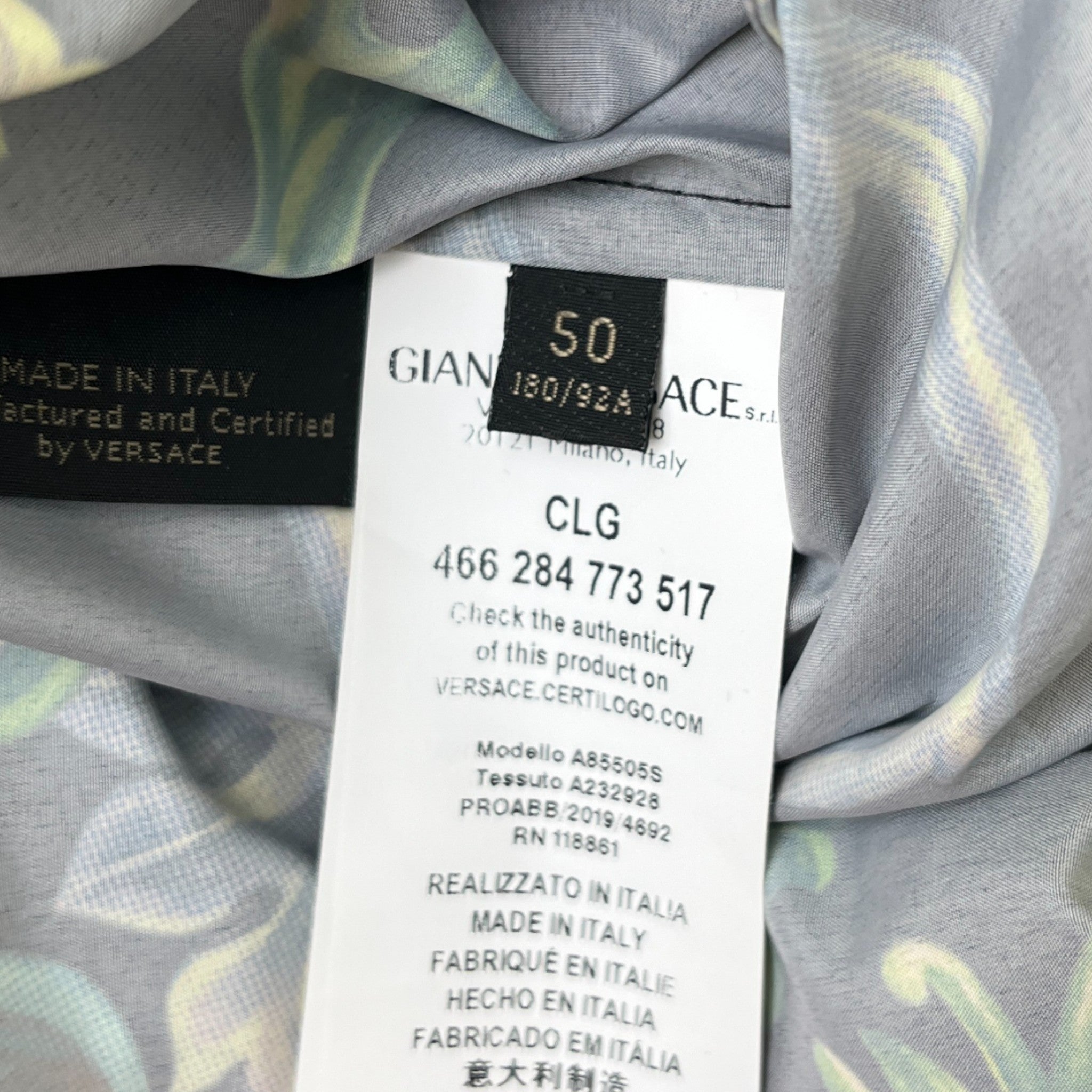 Men's Baroque Print Windbreaker Black Size IT 50 / L