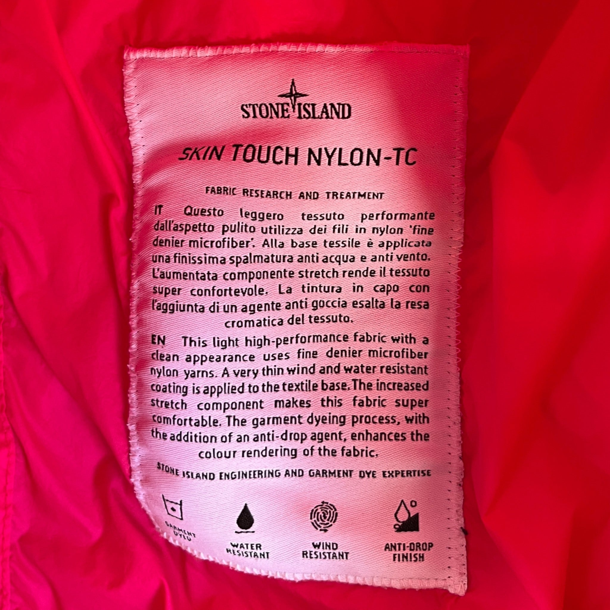 Men's Applique Logo Windbreaker Pink Size L