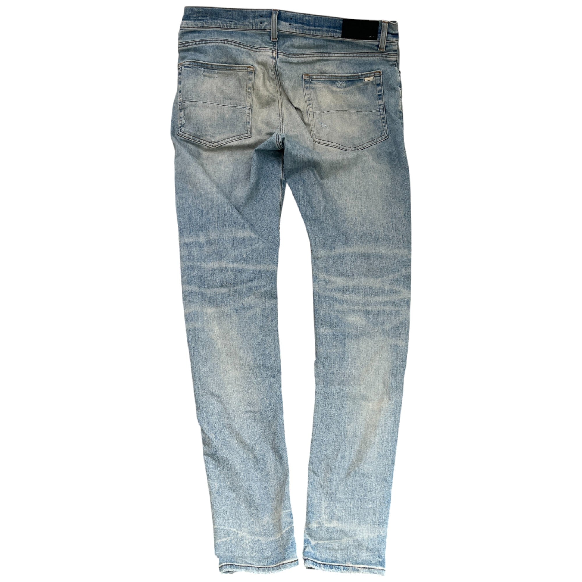 Men's Mx1 Distressed Flannel Jeans Blue Size Waist 36"