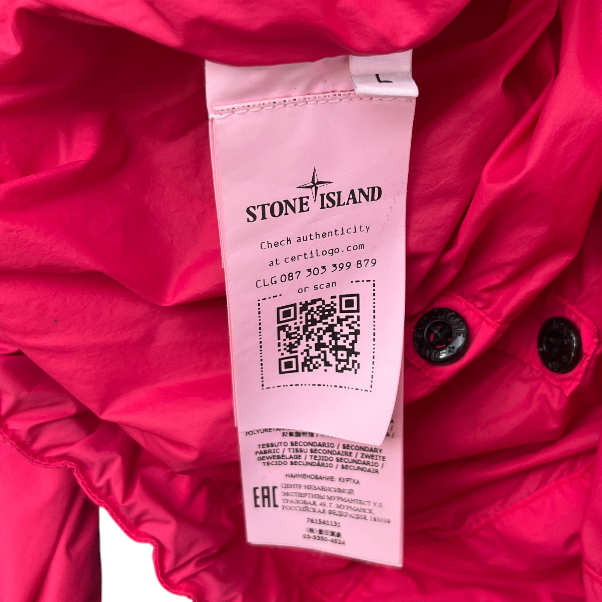 Men's Applique Logo Windbreaker Pink Size L