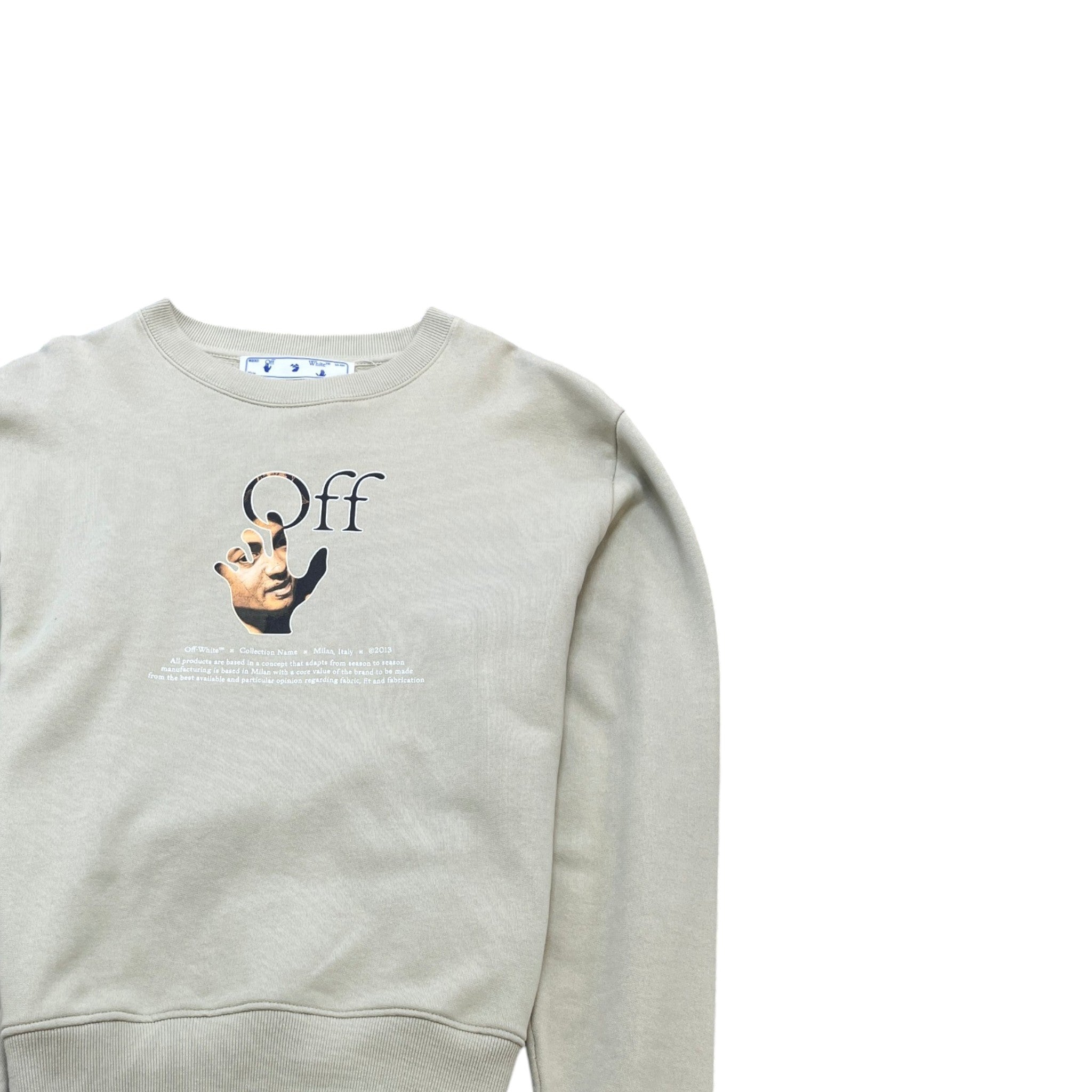 Men's Logo Print Sweatshirt Beige Size M