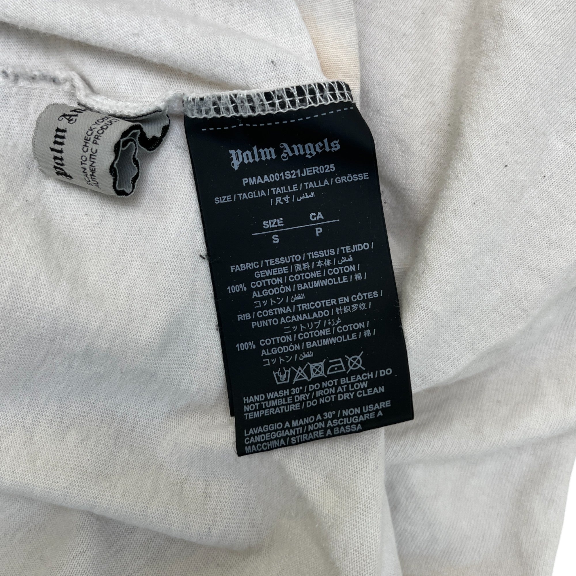 Men's Spray Logo Print T-Shirt White Size S