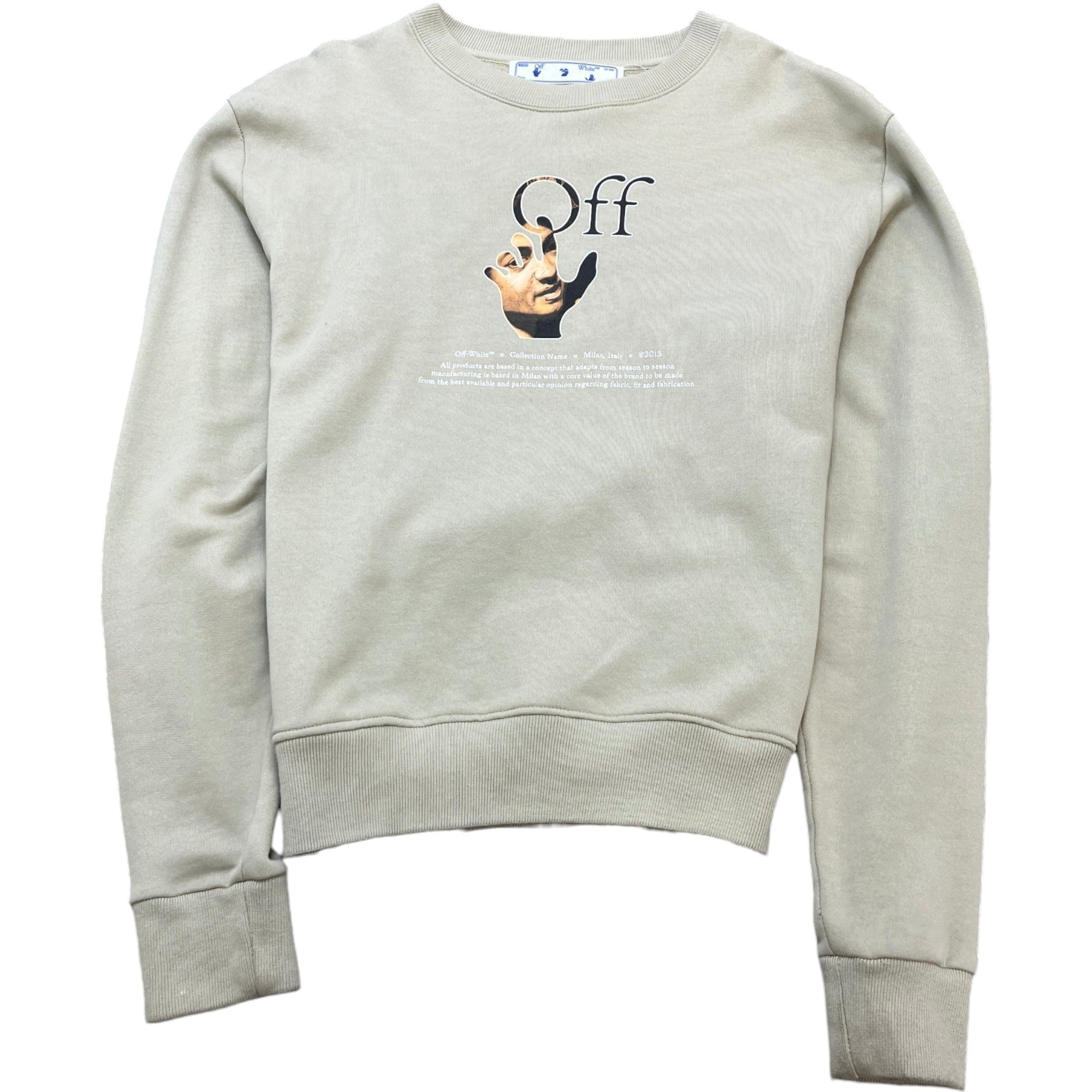 Men's Logo Print Sweatshirt Beige Size M