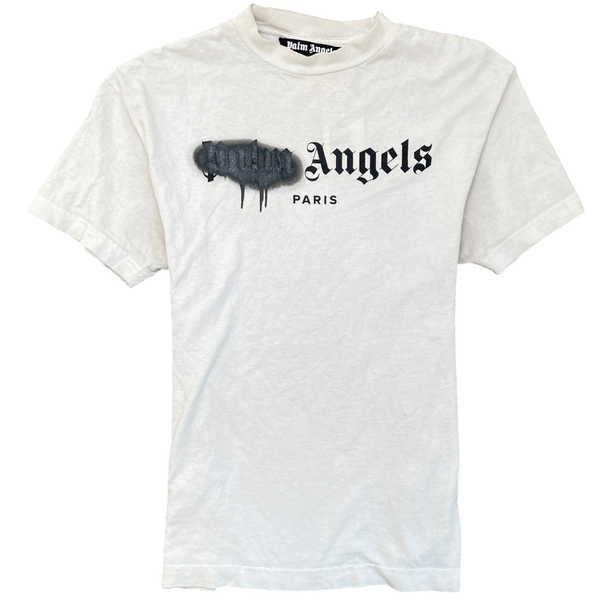 Men's Spray Logo Print T-Shirt White Size S