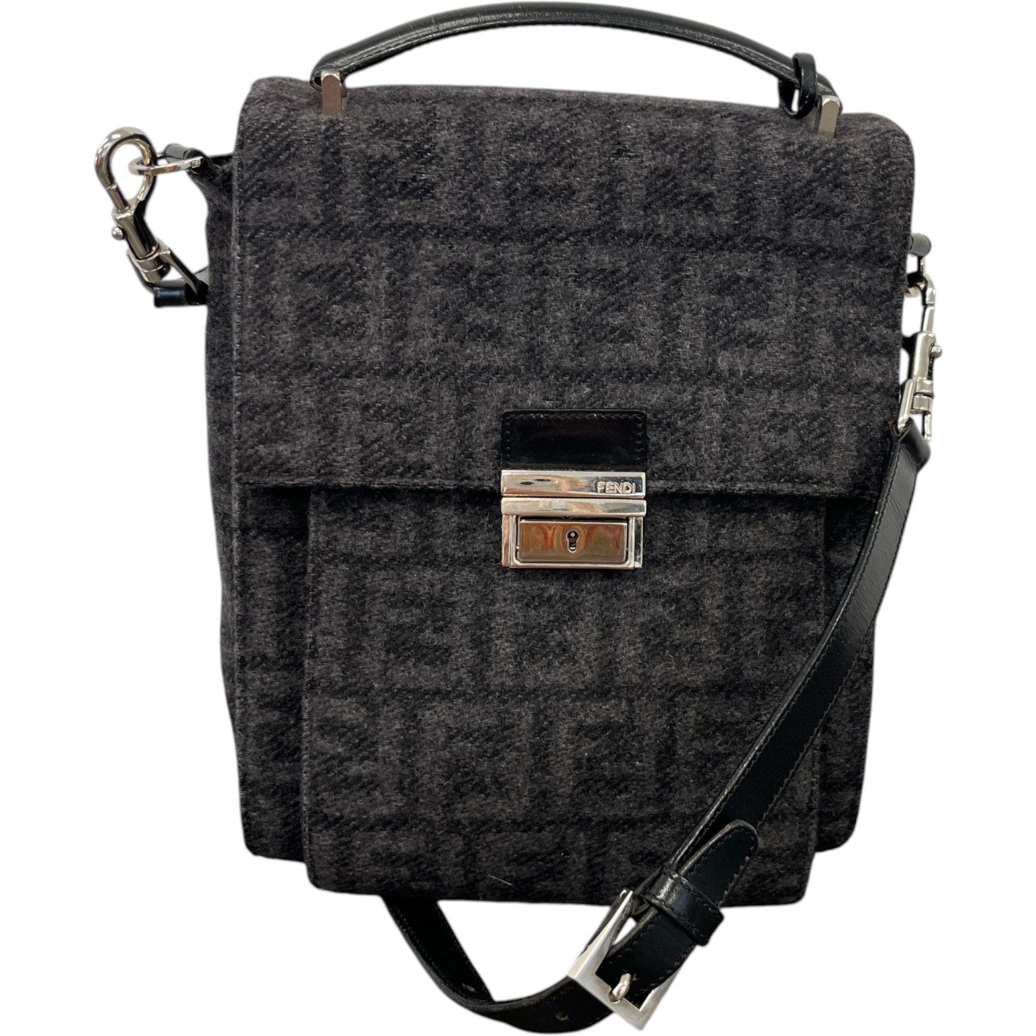 Women's Ff Monogram Messenger Bag Grey