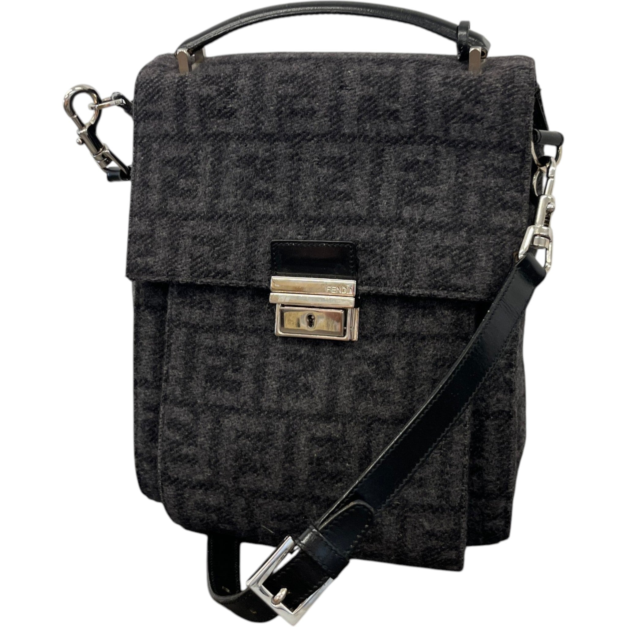 Women's Ff Monogram Messenger Bag Grey