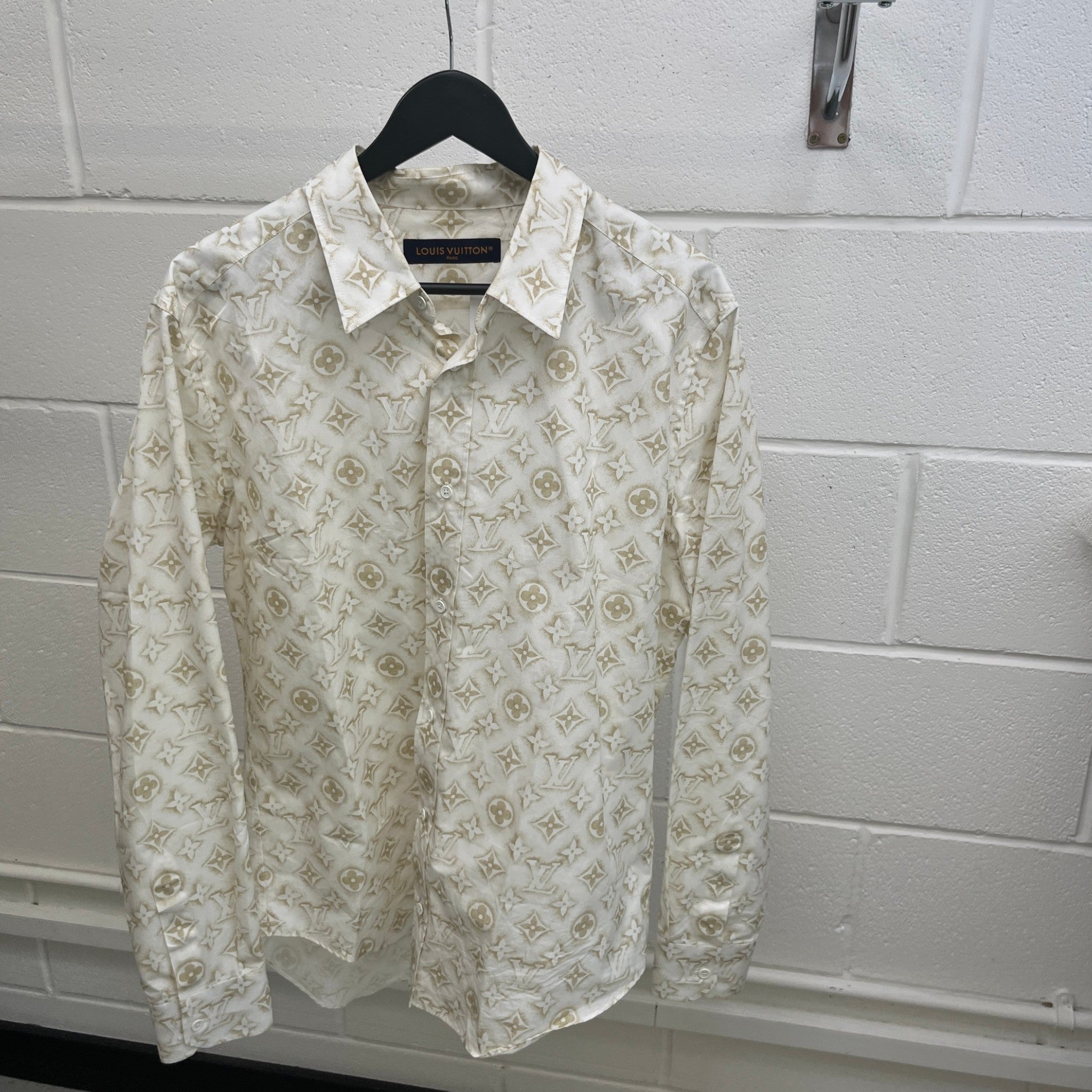 Men's Mahina Monogram Long Sleeve Shirt White Size XL