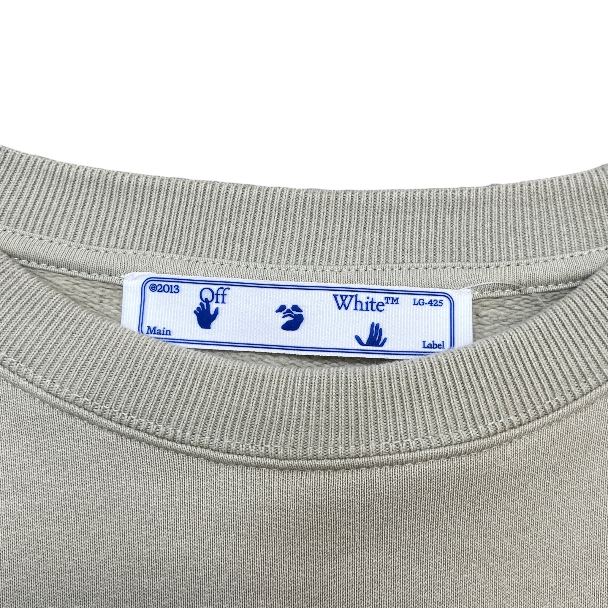 Men's Logo Print Sweatshirt Beige Size M
