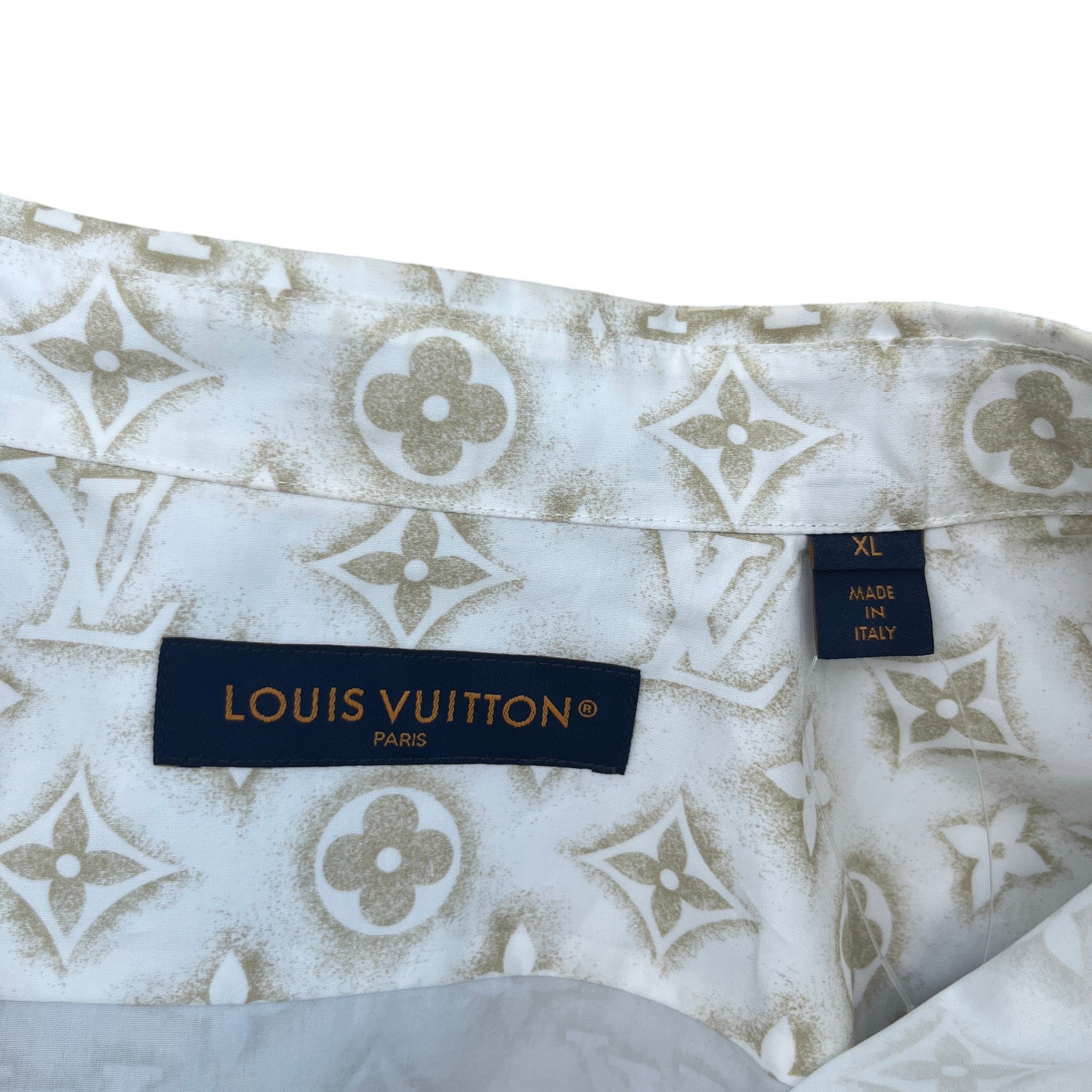 Men's Mahina Monogram Long Sleeve Shirt White Size XL