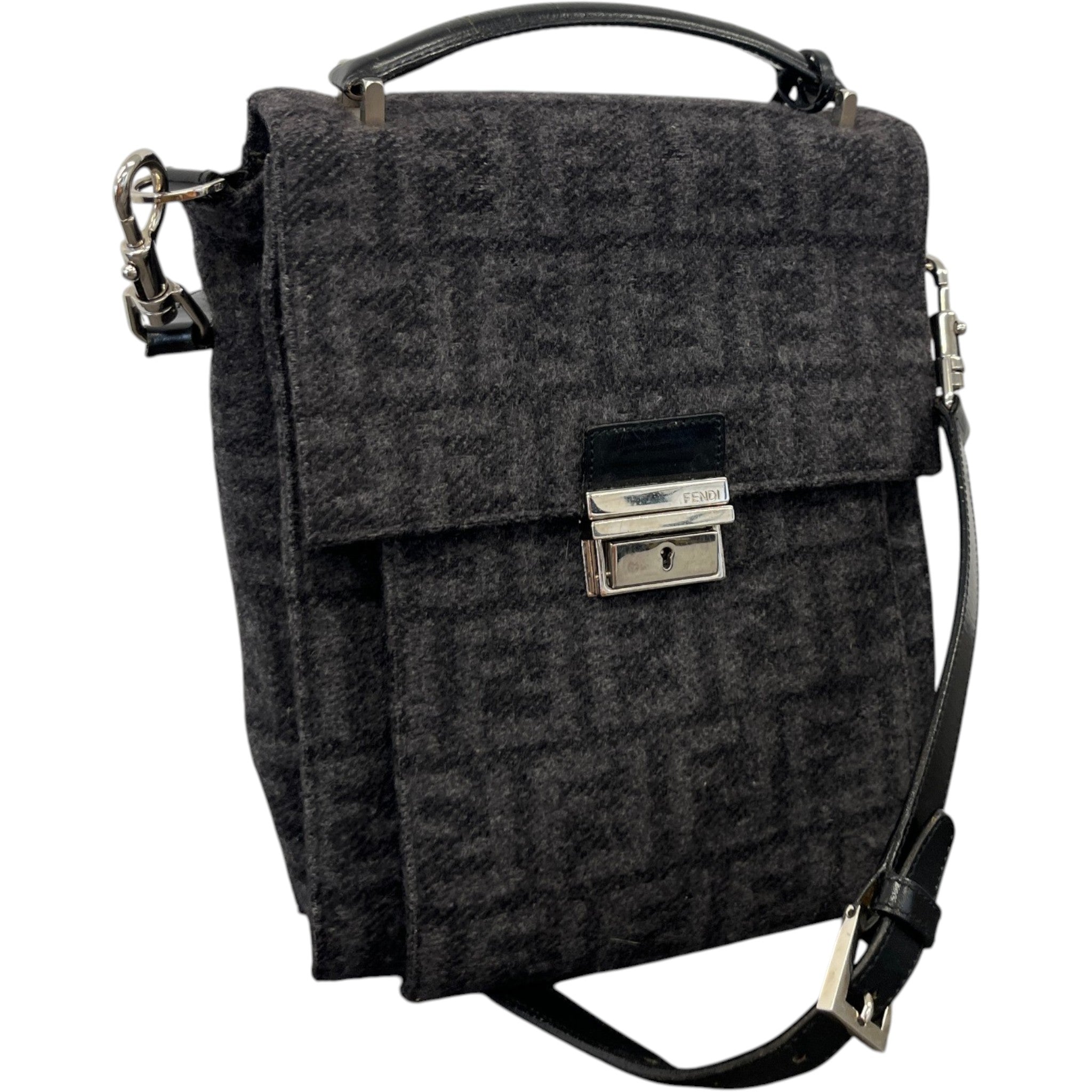 Women's Ff Monogram Messenger Bag Grey