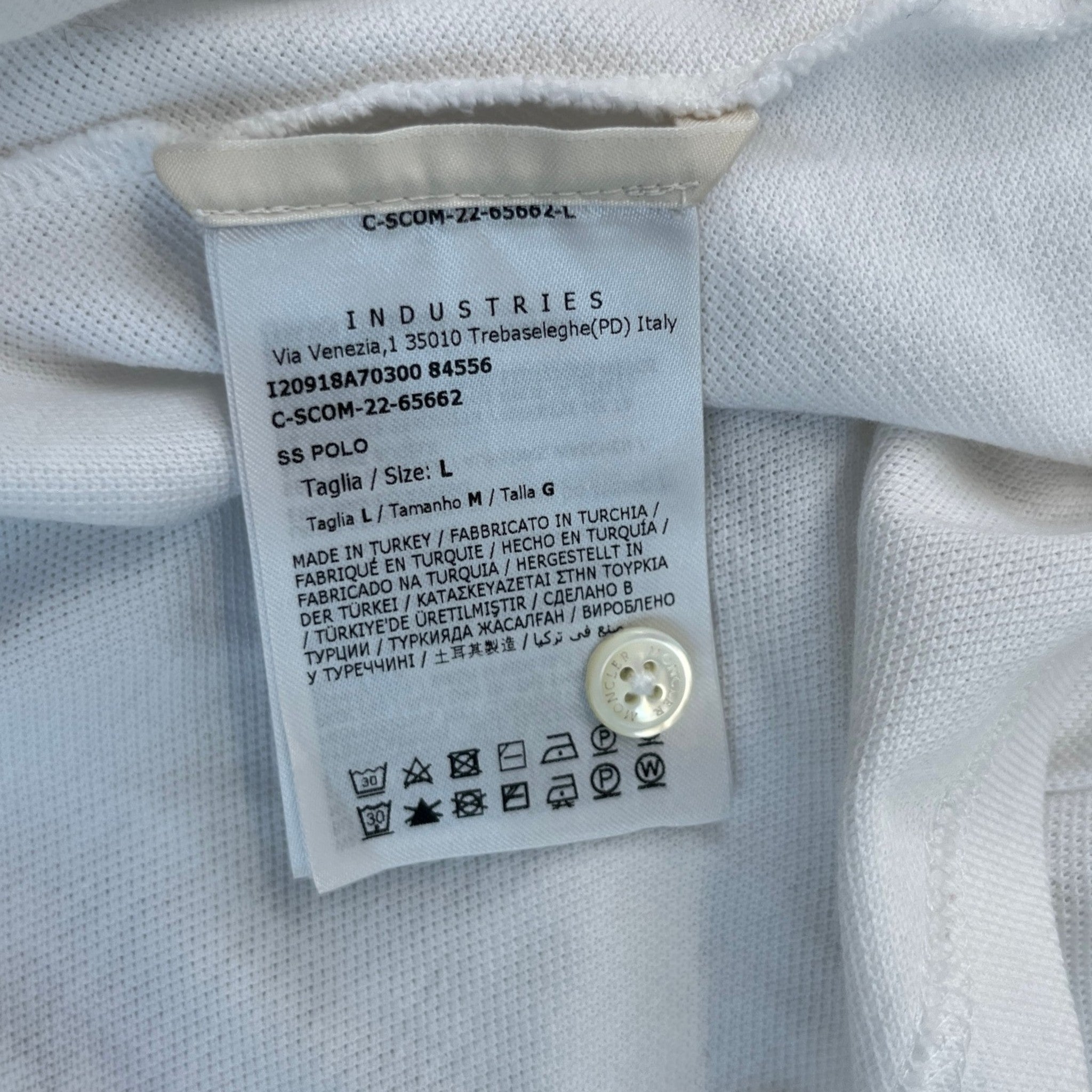 Men's Maglia Polo Shirt White Size L