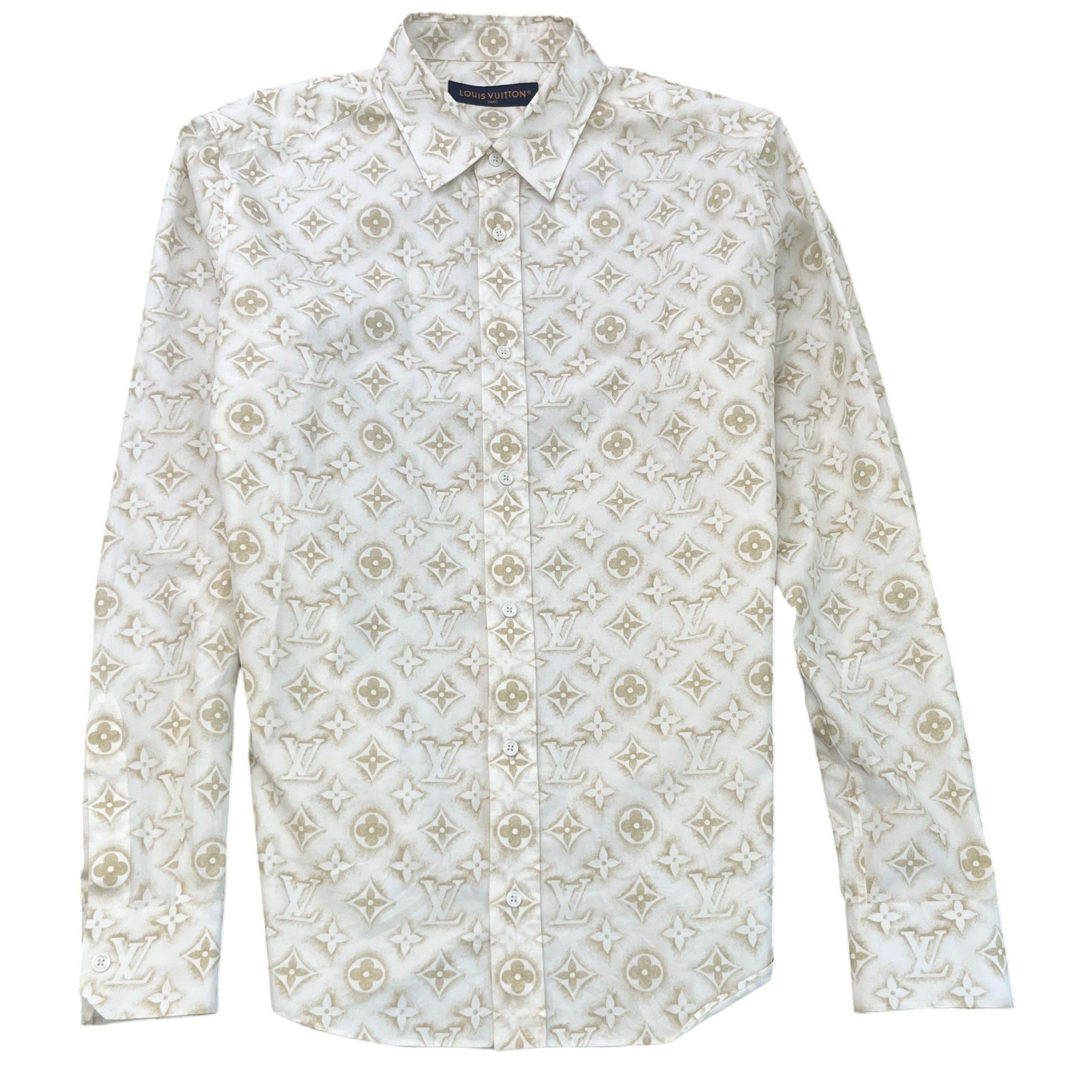 Men's Mahina Monogram Long Sleeve Shirt White Size XL